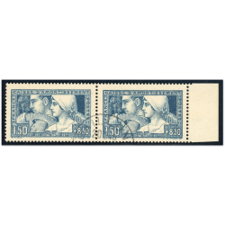 FRANCE PAIRE DE TIMBRES N° 252 TYPE 1 ET 2 SE TENANT, OBLITÉRÉS SIGNÉS CHEZ BRUN