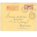 FRANCE N° 257A TIMBRE OBLITÉRÉ SUR DEVANT DE LETTRE SIGNÉ CHEZ JF BRUN COTE 650€