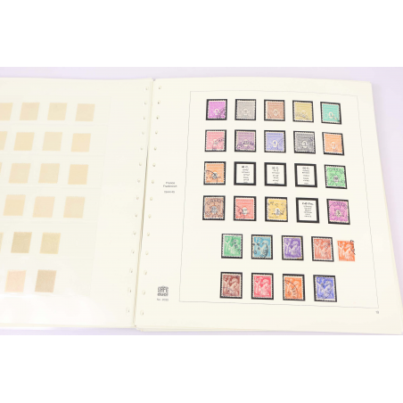 FRANCE, COLLECTION TIMBRES NEUFS/OBLITÉRÉS 1940 A 1957 FEUILLES SAFE COTE 4300€