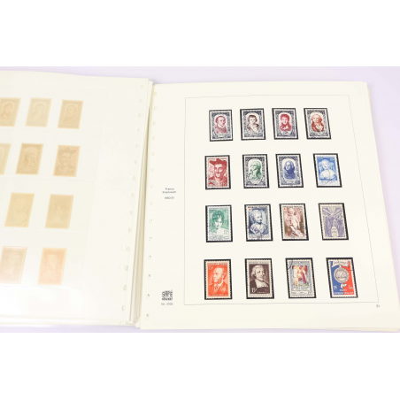 FRANCE, COLLECTION TIMBRES NEUFS/OBLITÉRÉS 1940 A 1957 FEUILLES SAFE COTE 4300€