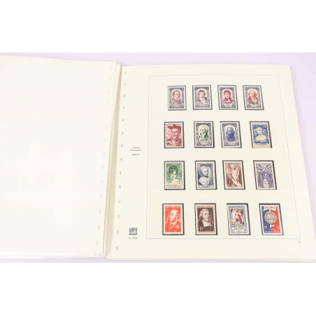 FRANCE, COLLECTION TIMBRES NEUFS/OBLITÉRÉS 1940 A 1957 FEUILLES SAFE COTE 4300€