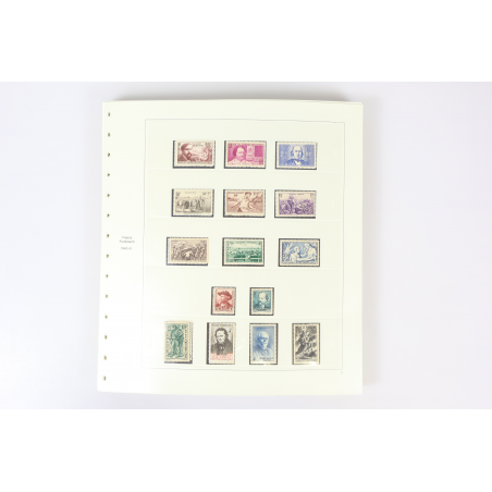 FRANCE, COLLECTION TIMBRES NEUFS/OBLITÉRÉS 1940 A 1957 FEUILLES SAFE COTE 4300€
