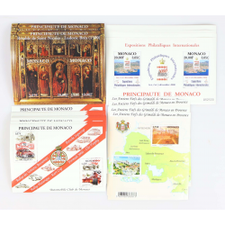 MONACO LOT DE 31 BLOCS EN EUROS N° 84/85/86/99 TIMBRES NEUFS** FACIALE 115€