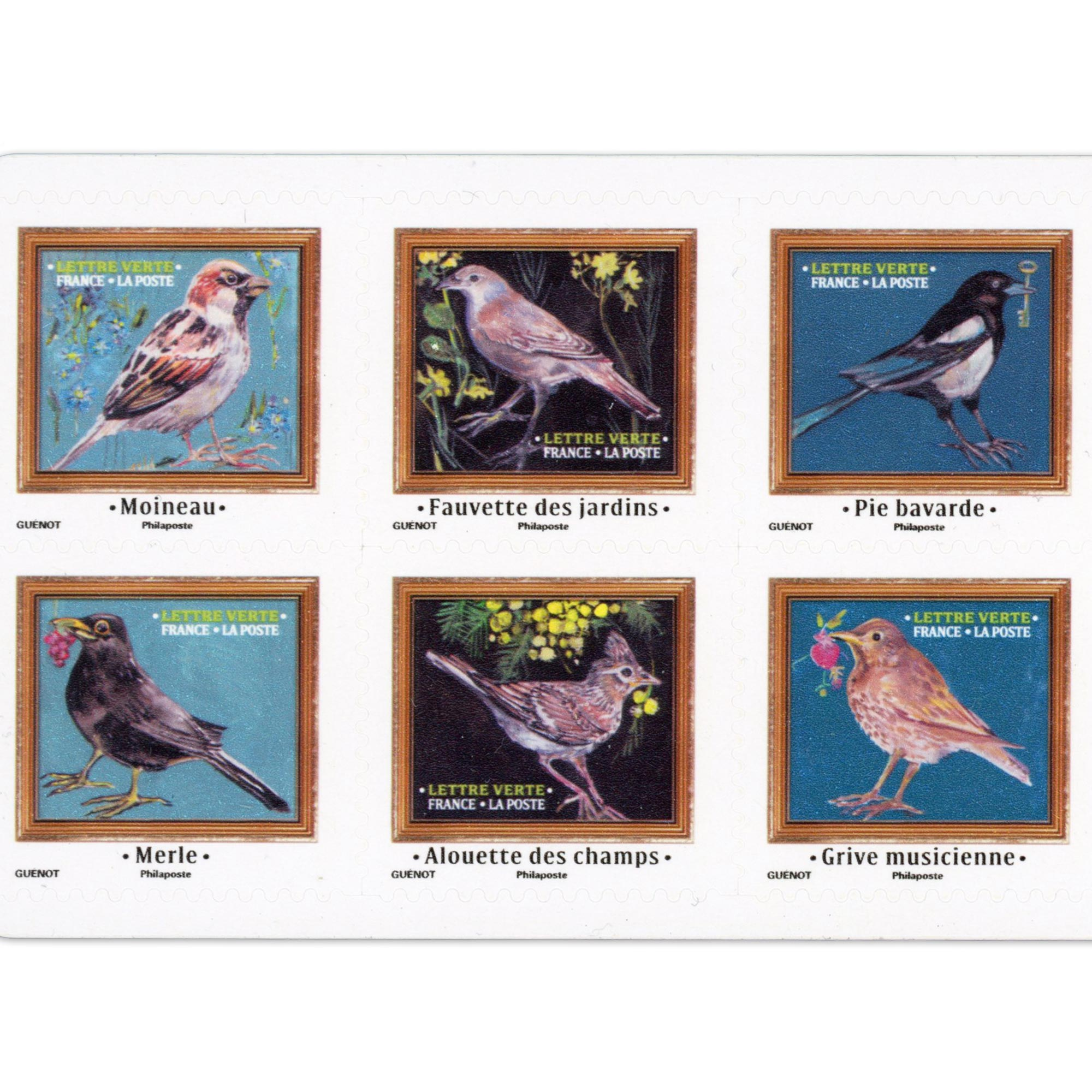 CARNET FRANCE BC2530 MÉLODIE D'OISEAUX TIMBRES 20G POUR AFFRANCHIR 12 LETTRES