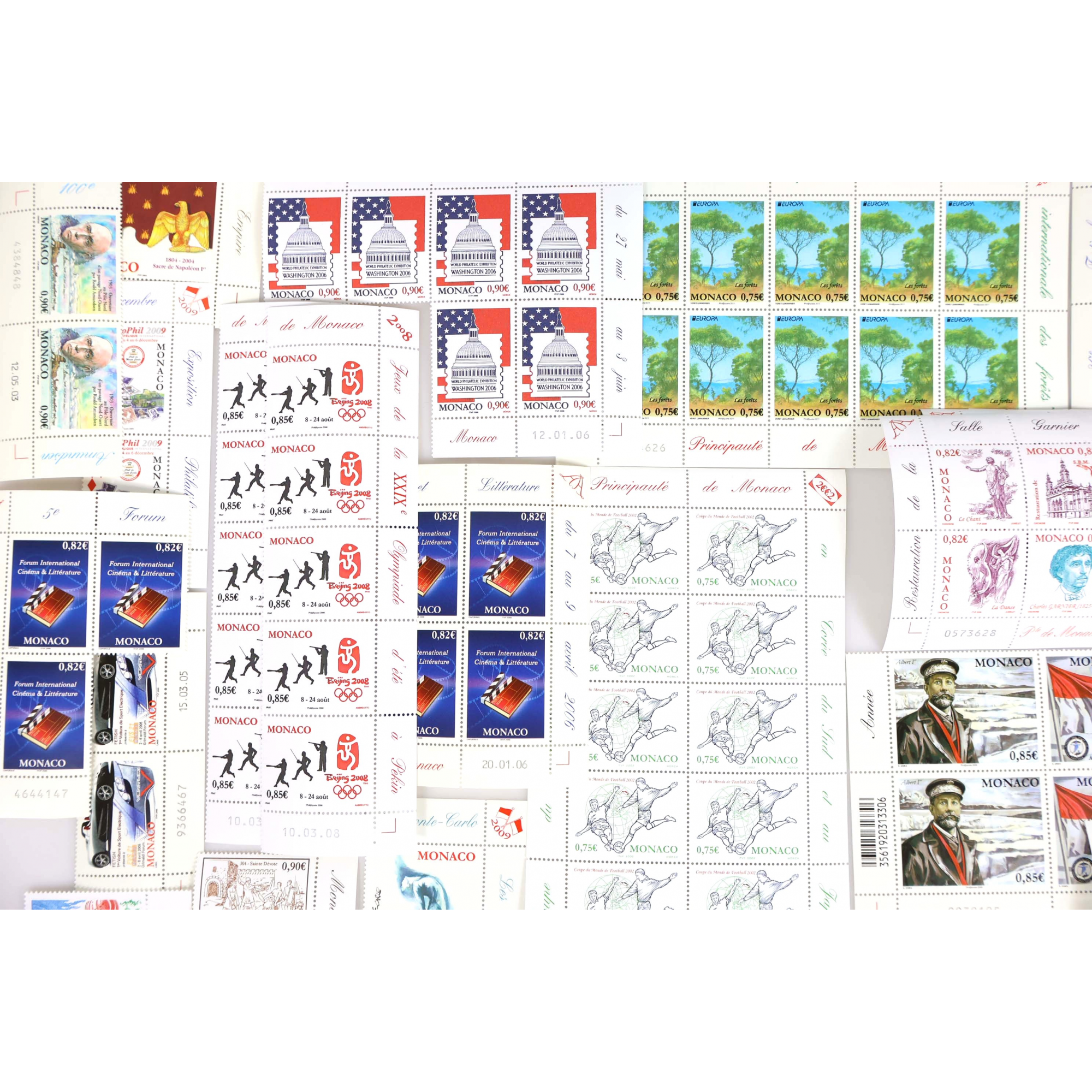 LOT DE 220 EUROS DE FACIALE DE TIMBRES EN EUROS DE MONACO, TIMBRES NEUFS**