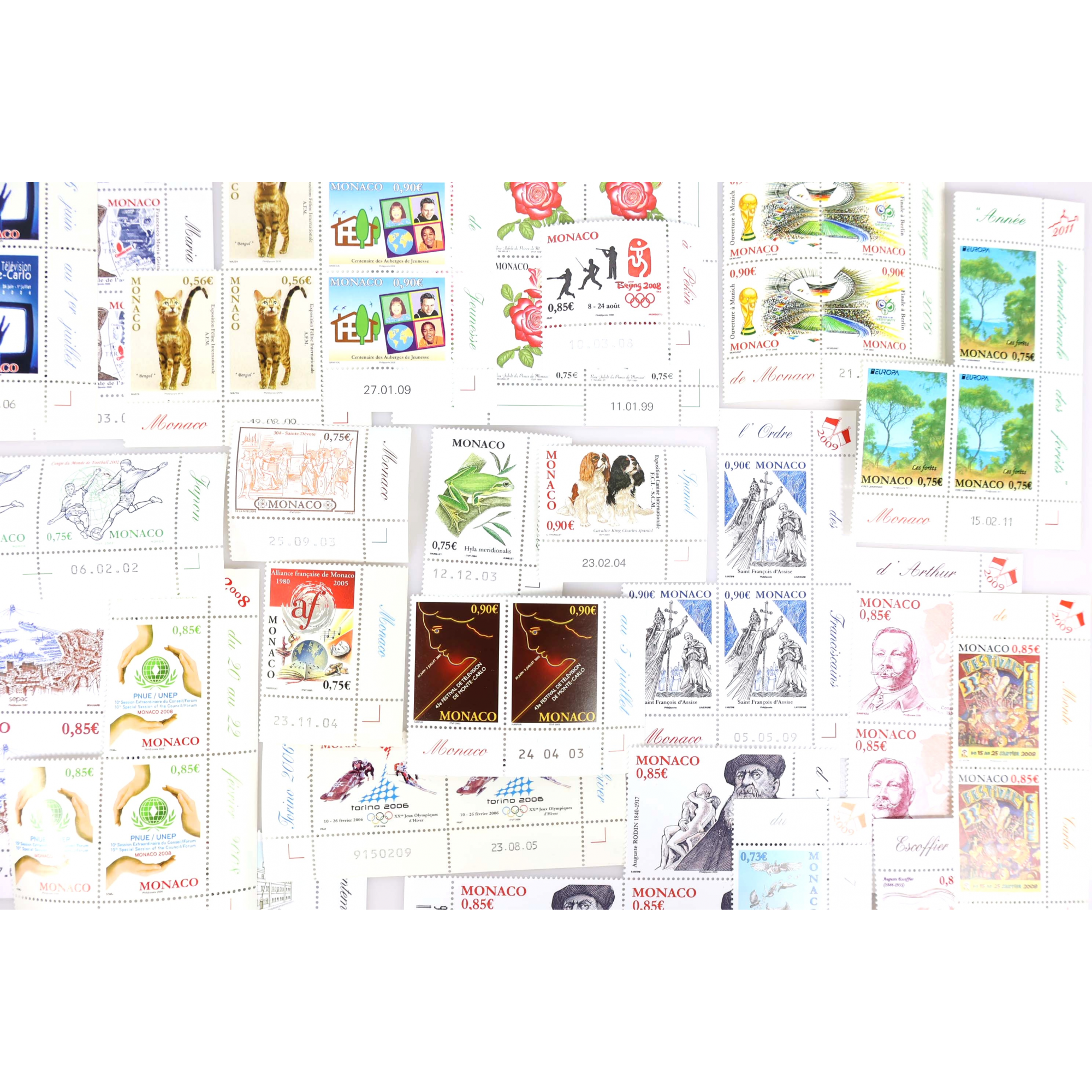 LOT DE 220 EUROS DE FACIALE DE TIMBRES EN EUROS DE MONACO, TIMBRES NEUFS**