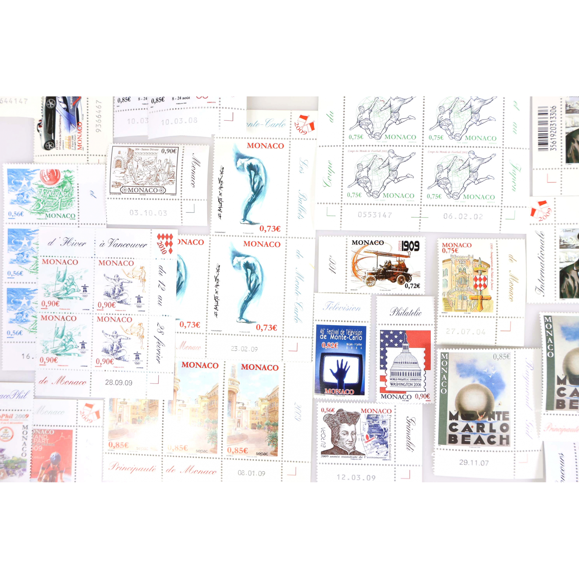 LOT DE 220 EUROS DE FACIALE DE TIMBRES EN EUROS DE MONACO, TIMBRES NEUFS**