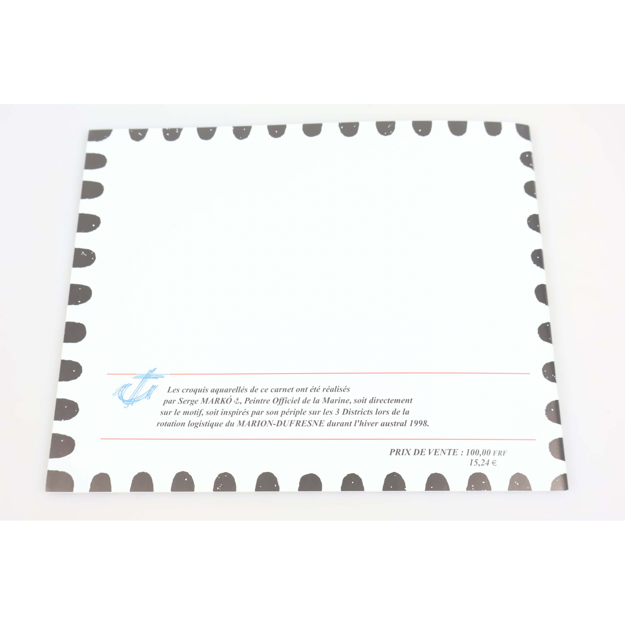 TAAF N° C248 CARNET DE VOYAGE SERGE MARKO EDITION PRESTIGE, 1999