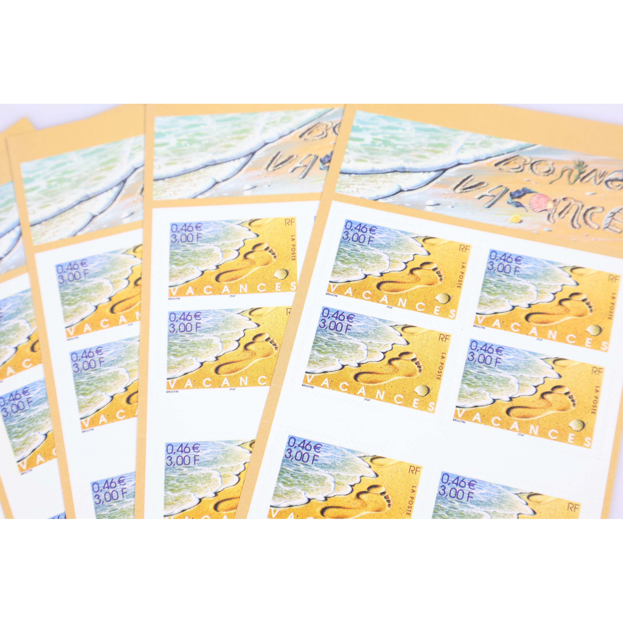 LOT 15 CARNETS AUTOADHÉSIFS BC29 VACANCES TIMBRES NEUFS** 0.46€ X 10 FACIALE 69€