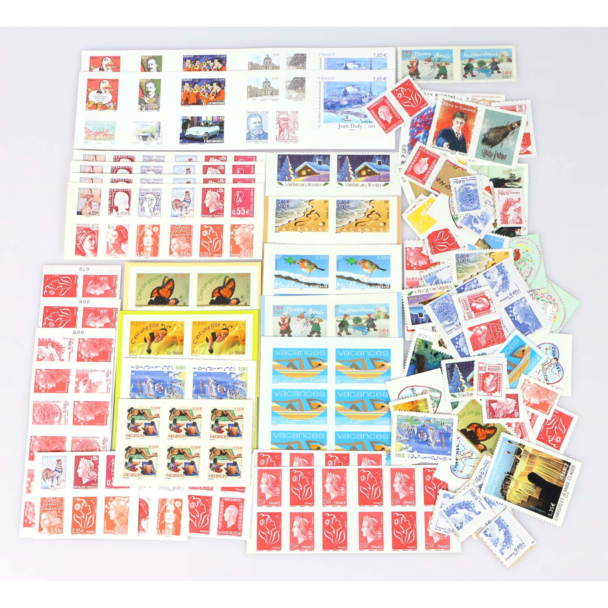 FRANCE LOT TIMBRES EUROS AUTOADHÉSIFS POUR AFFRANCHISSEMENT, VALEUR FACIALE 209€