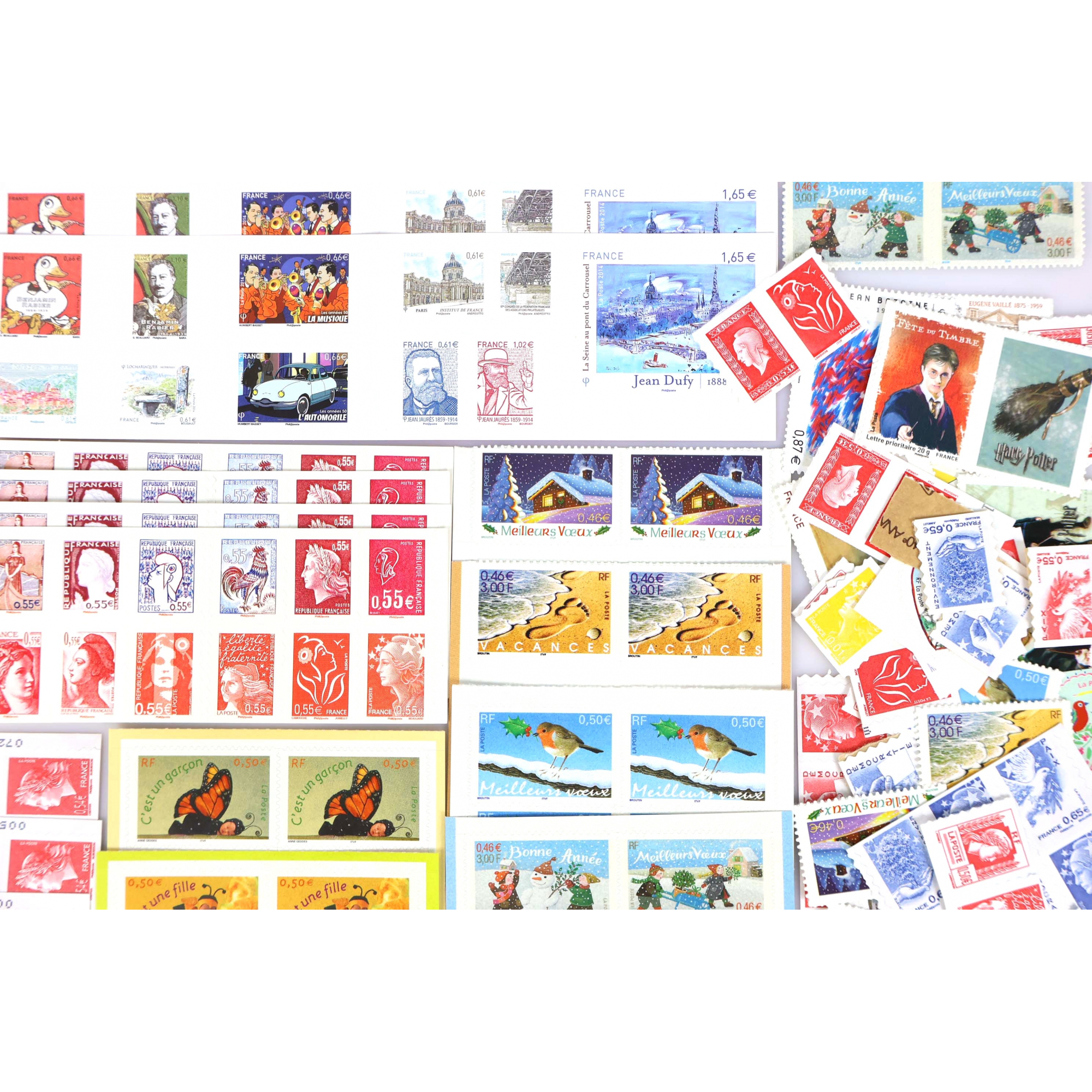 FRANCE LOT TIMBRES EUROS AUTOADHÉSIFS POUR AFFRANCHISSEMENT, VALEUR FACIALE 209€