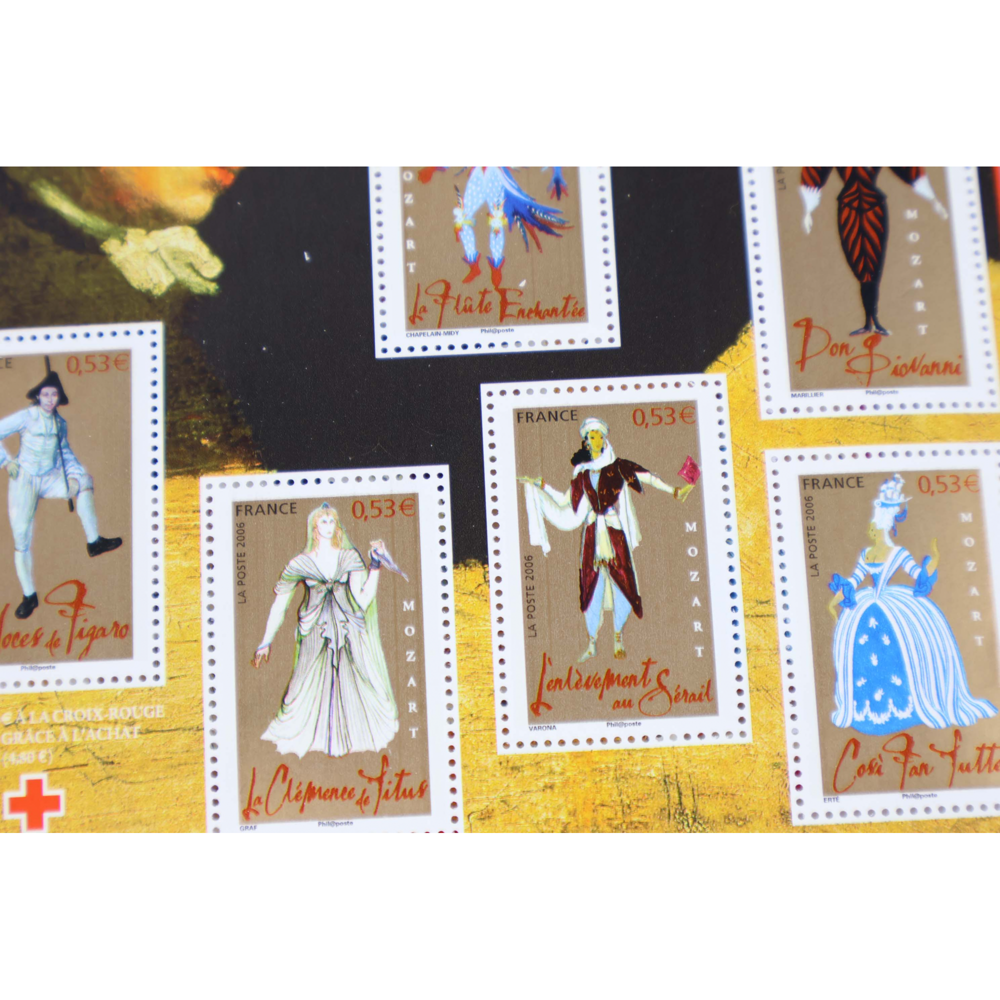 LOT 20 BLOCS N° 98 LES OPÉRAS DE MOZART TIMBRES NEUFS** 0.53€ X 6 FACIALE 63.60€