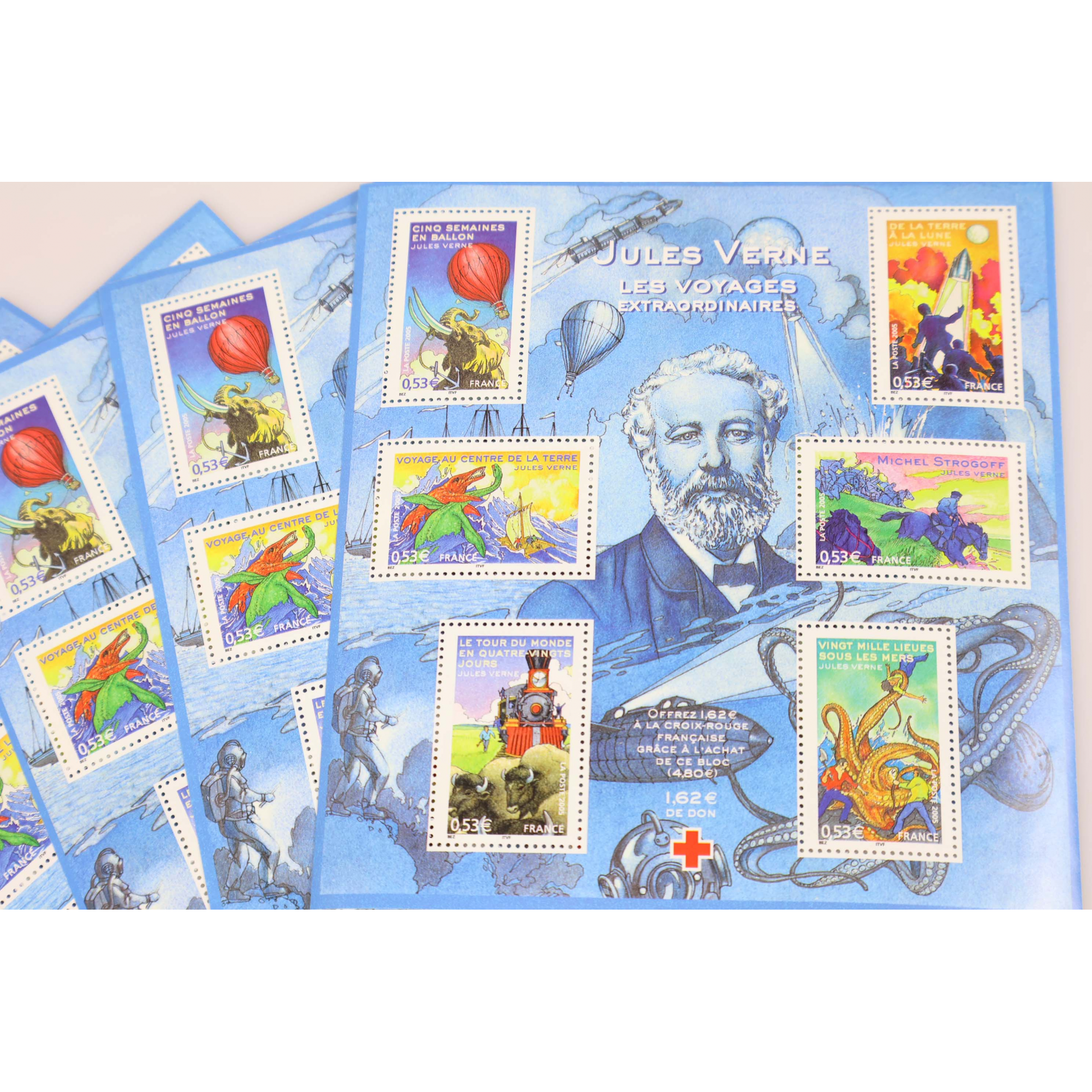 LOT DE 20 BLOCS N° 85 JULES VERNES TIMBRES NEUFS** 0.53€ X 6 FACIALE 63.60€