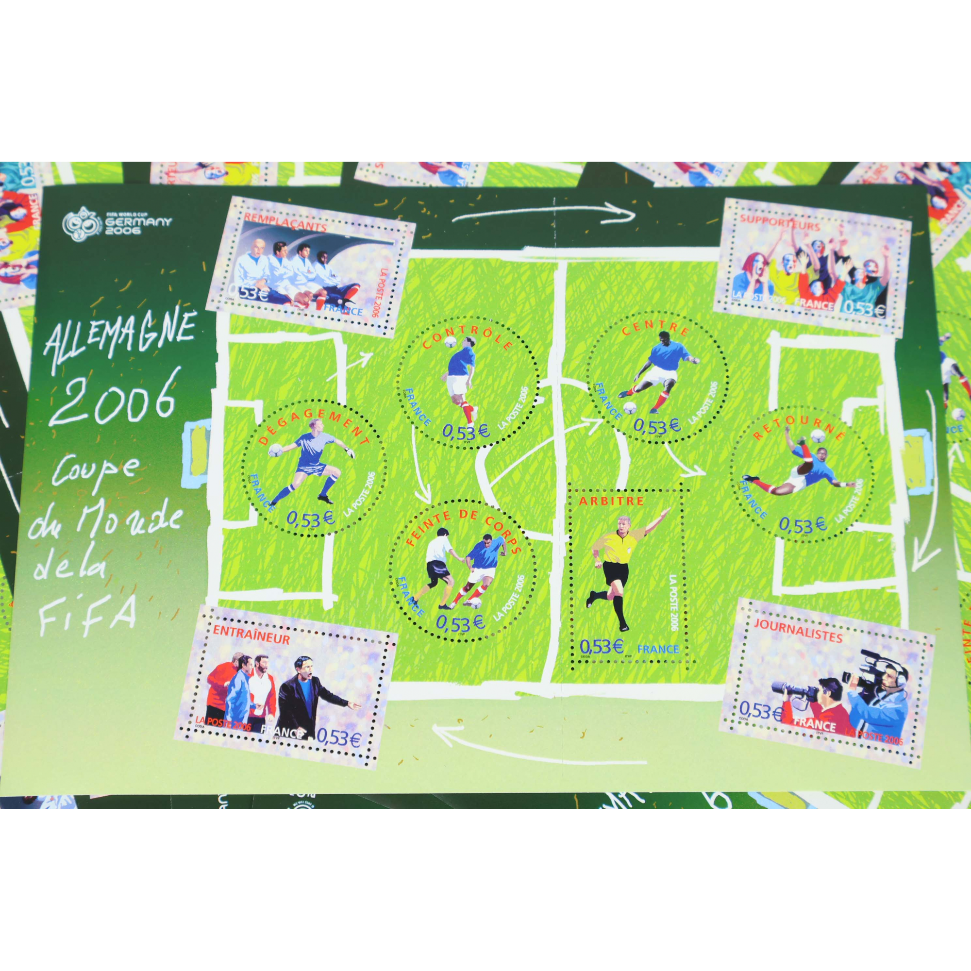 LOT 15 BLOCS N° 97 COUPE DU MONDE 2006 TIMBRES NEUFS** 0.53€ X 10 FACIALE 79.50€