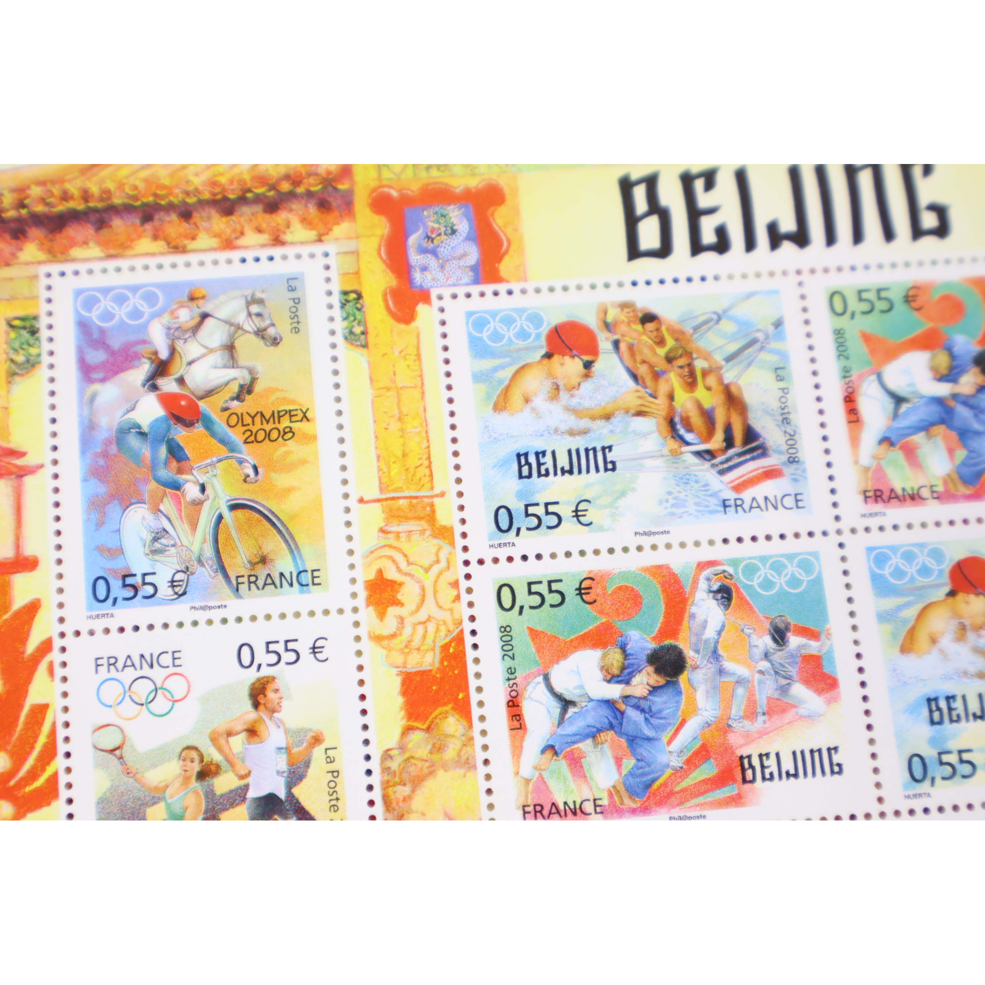 LOT 20 BLOCS N° 122 BEIJING -JO PÉKIN TIMBRES NEUFS** 0.55€ X 10 FACIALE 110€