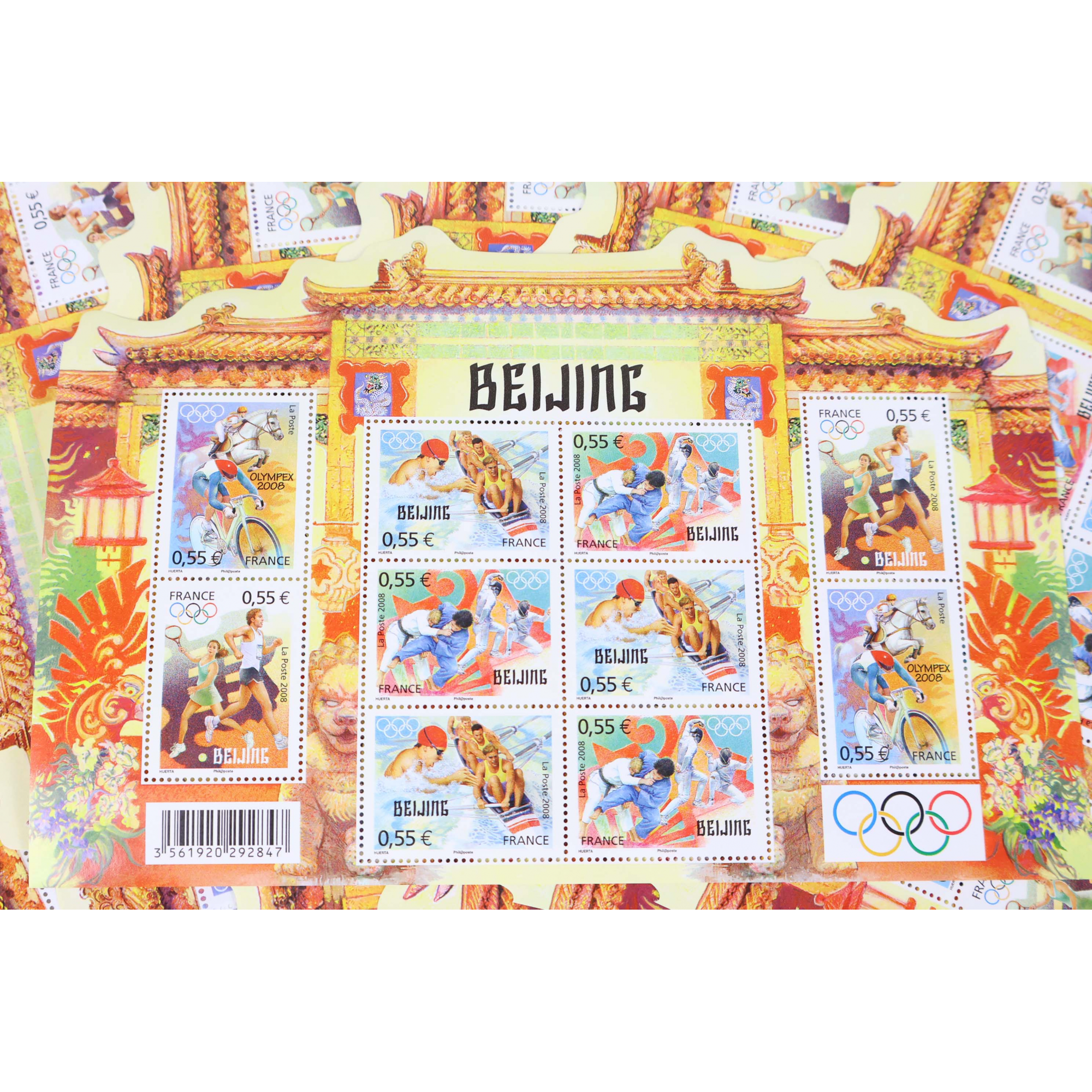 LOT 20 BLOCS N° 122 BEIJING -JO PÉKIN TIMBRES NEUFS** 0.55€ X 10 FACIALE 110€
