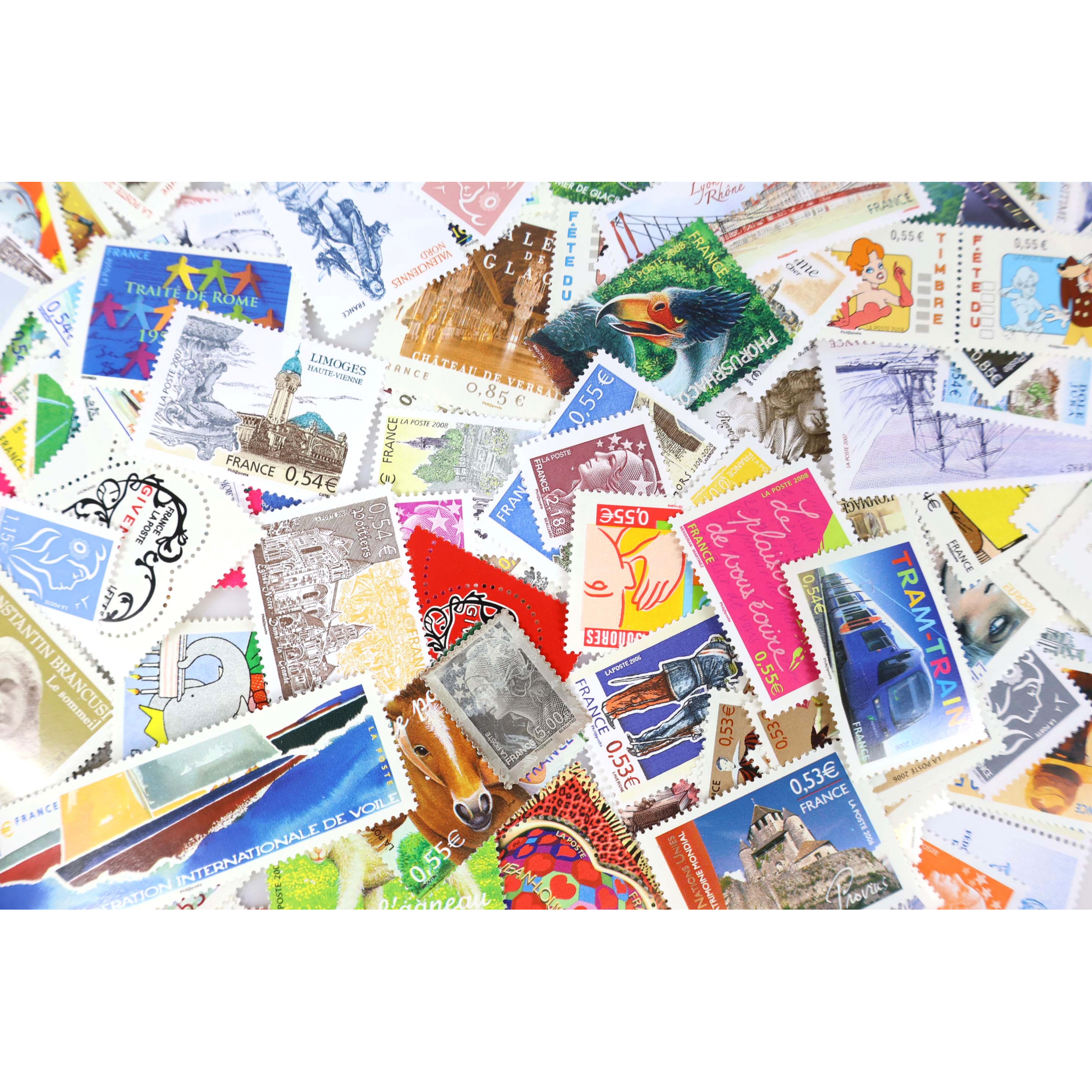 FRANCE LOT DE TIMBRES POSTE EN EUROS 2006-2008 NEUFS** VALEUR FACIALE 131 EUROS