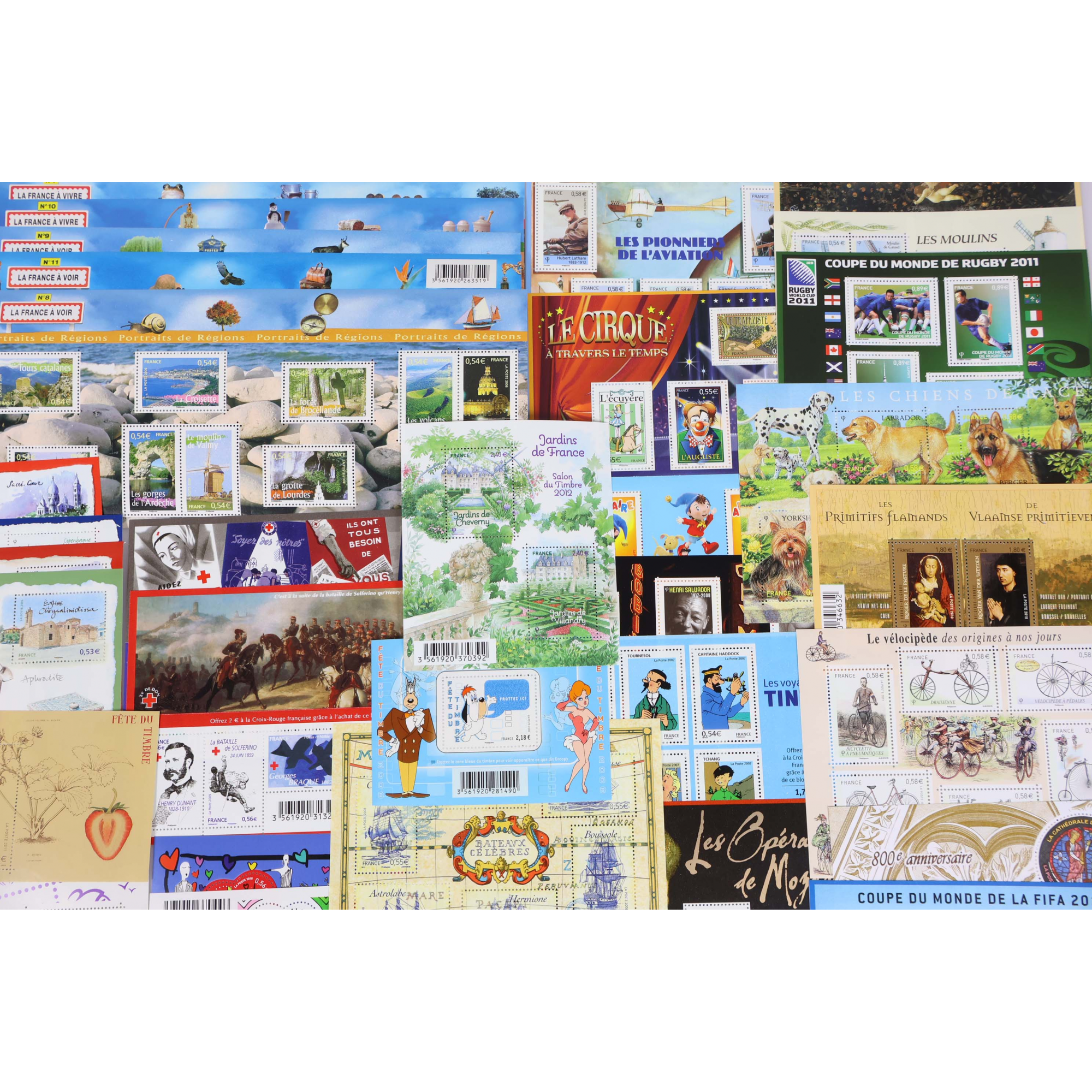 FRANCE, LOT DE BLOCS/FEUILLETS EN EUROS TIMBRES NEUFS** VALEUR FACIALE 260 EUROS