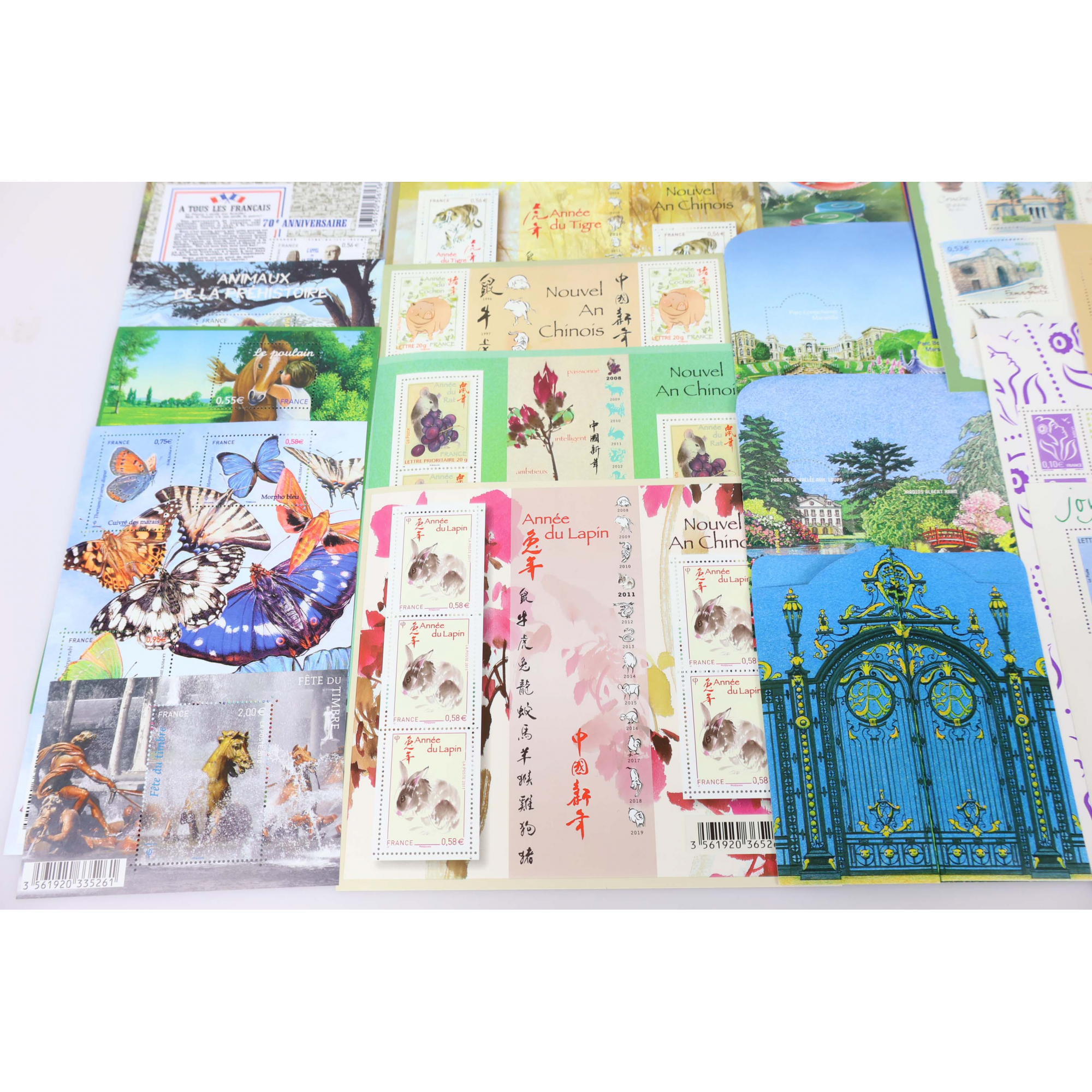 FRANCE, LOT DE BLOCS/FEUILLETS EN EUROS TIMBRES NEUFS** VALEUR FACIALE 260 EUROS