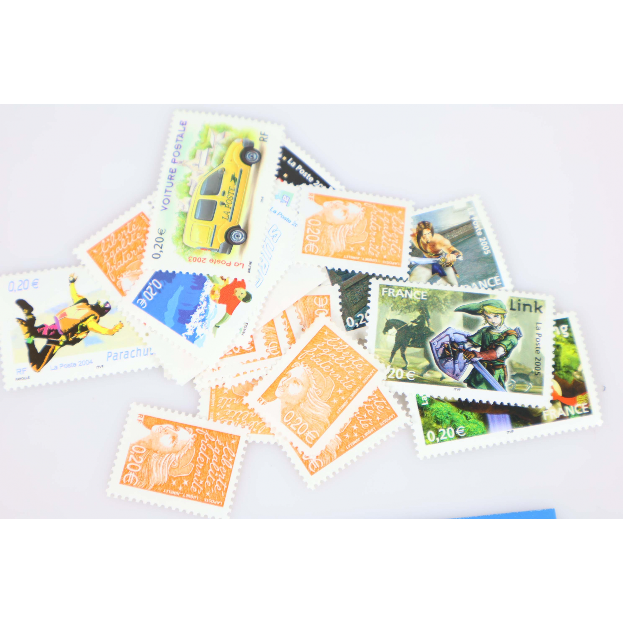 LOT DE 20 AFFRANCHISSEMENTS POUR LETTRES 250G FRANCE TIMBRES EUROS -35% FACIALE