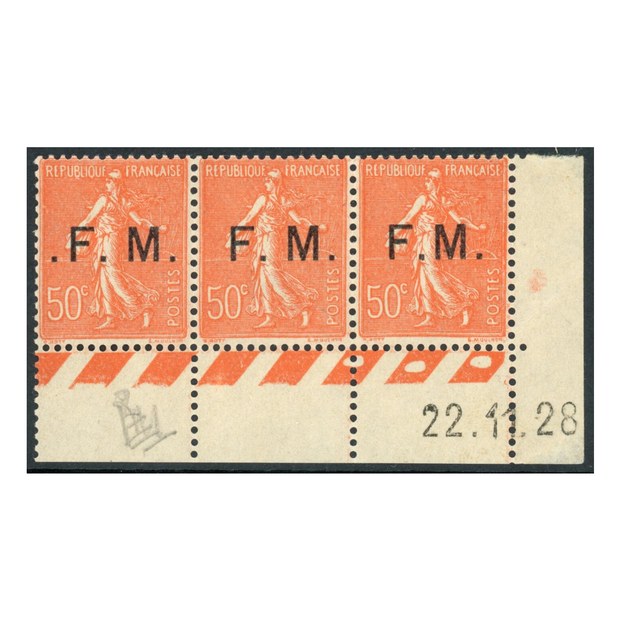 FRANCE, BANDE FRANCHISE MILITAIRE N° 6b/c, TIMBRES NEUFS** DOUBLE VARIÉTÉ - 1929