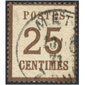 FRANCE TIMBRE ALSACE-LORRAINE N° 7 OBLITÉRÉ SIGNÉ BRUN 1870-71