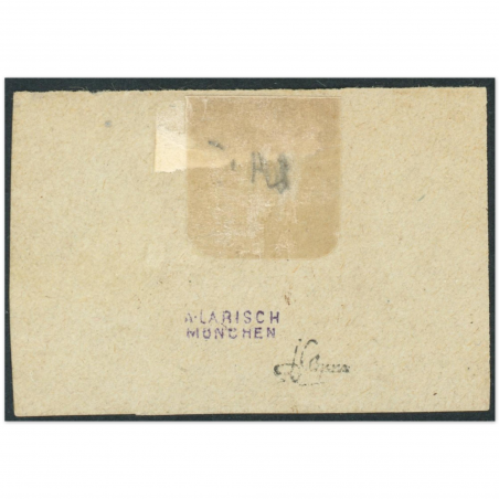 FRANCE TIMBRE DE GUERRE N°1 OBLITÉRÉ SUR FRAGMENT, SIGNÉ BRUN - COTE 525€ - RARE
