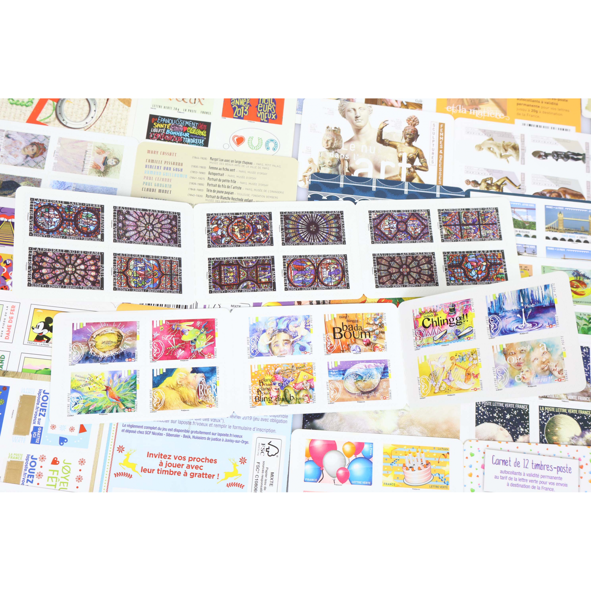 Générique Lot de 12 Timbres de Collection thématiques – Motifs aléatoires – philatélie
