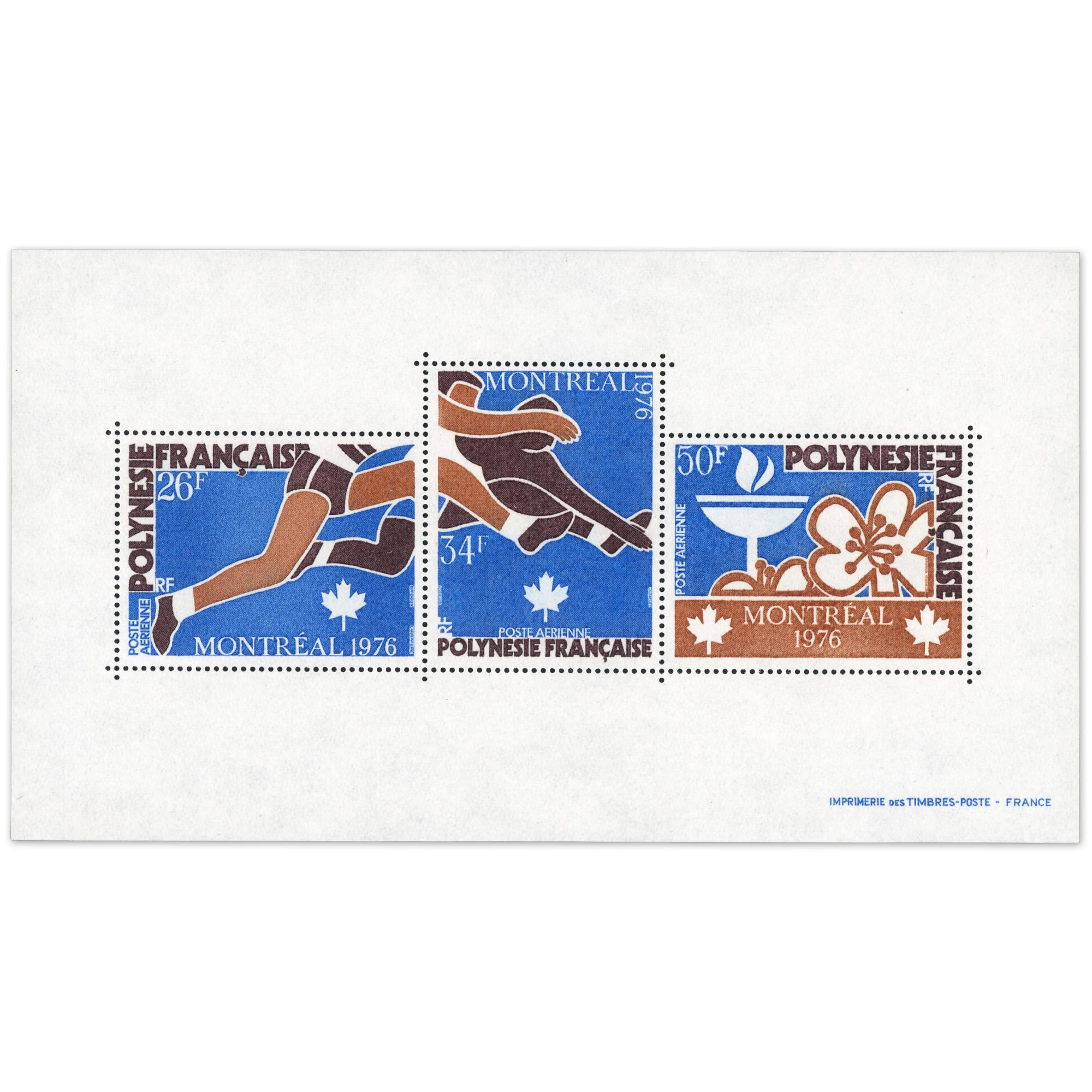 POLYNÉSIE, BLOC TIMBRES N° 3 JEUX OLYMPIQUES DE MONTRÉAL, NEUFS** - 1971 POLYNÉSIE, BLOC TIMBRES N° 3 JEUX OLYMPIQUES DE MONTRÉAL, NEUFS** - 1971