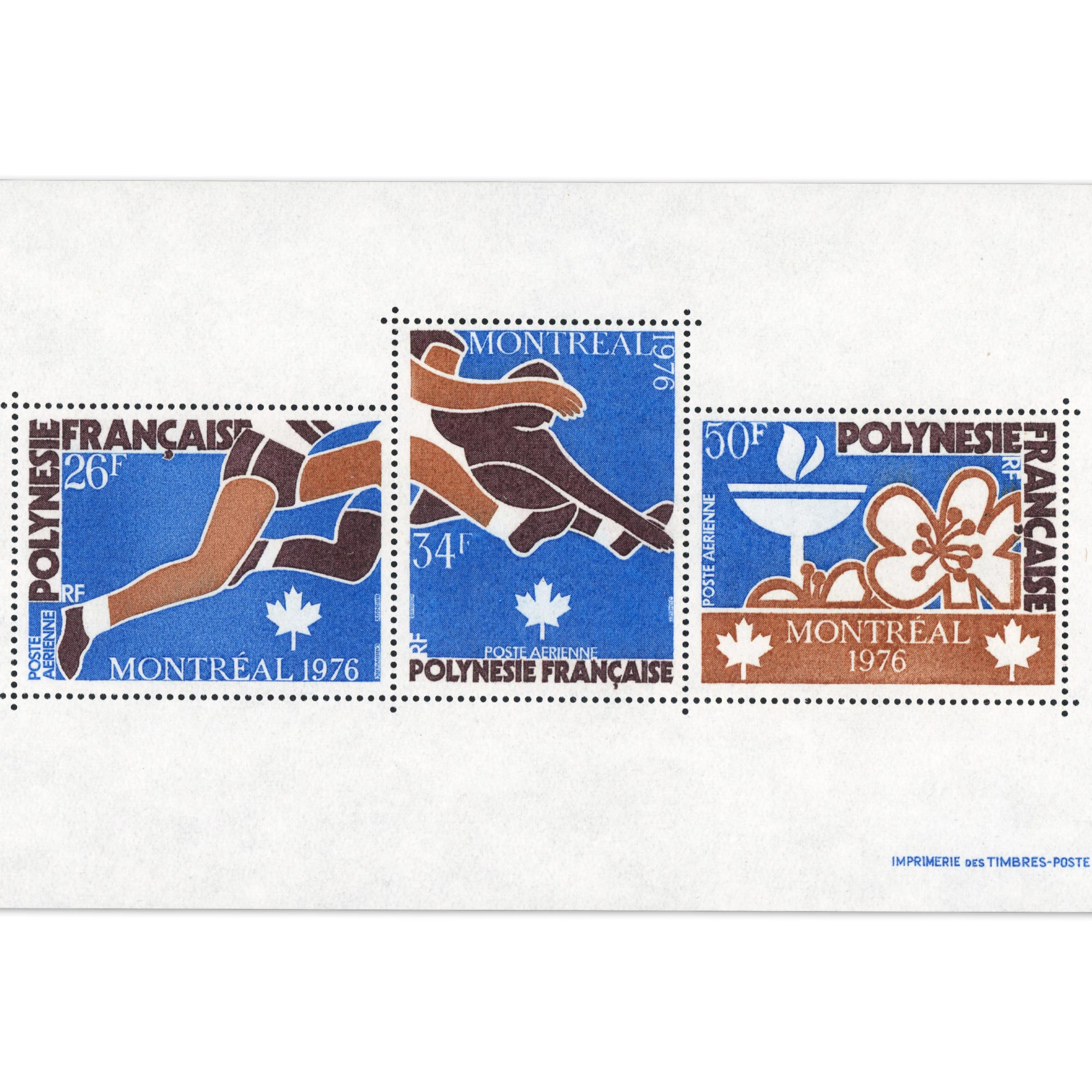 POLYNÉSIE, BLOC TIMBRES N° 3 JEUX OLYMPIQUES DE MONTRÉAL, NEUFS** - 1971 POLYNÉSIE, BLOC TIMBRES N° 3 JEUX OLYMPIQUES DE MONTRÉAL, NEUFS** - 1971