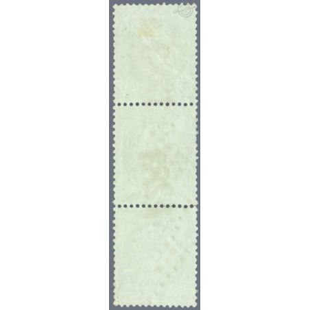 FRANCE N° 35 TYPE NAPOLEON, BANDE DE 3 TIMBRES OBLITERES GROS CHFFRES, 1871