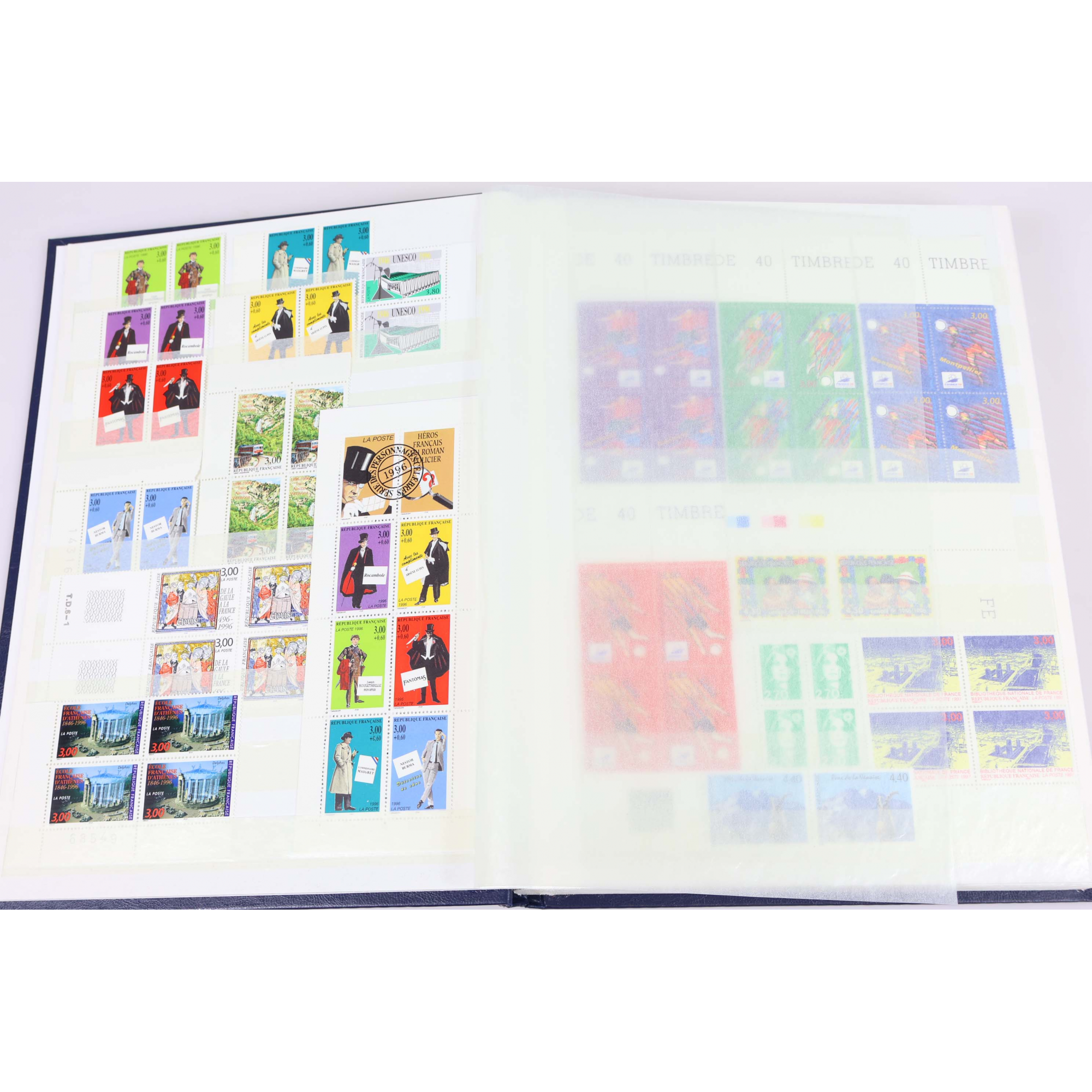 STOCK TIMBRES DE FRANCE 1996 À 2000 BLOCS DE 4 NEUFS**, FACIALE + DE 600 EUROS