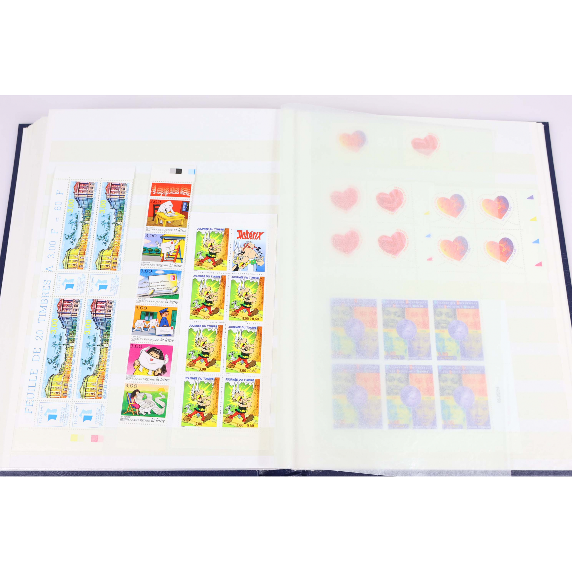 STOCK TIMBRES DE FRANCE 1996 À 2000 BLOCS DE 4 NEUFS**, FACIALE + DE 600 EUROS