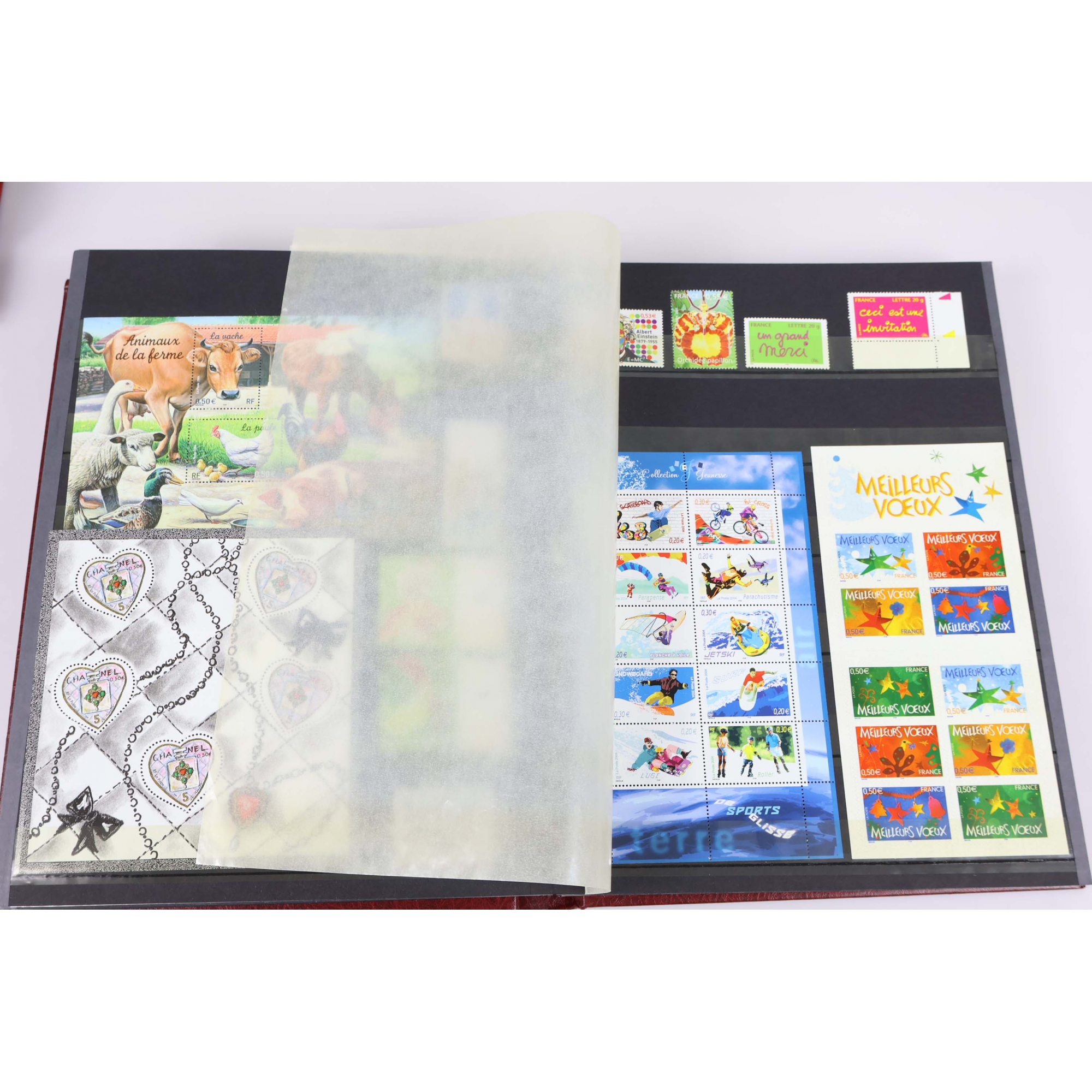 COLLECTION DE FRANCE DE 2001 À 2005, TIMBRES NEUFS** VALEUR FACIALE 365 EUROS