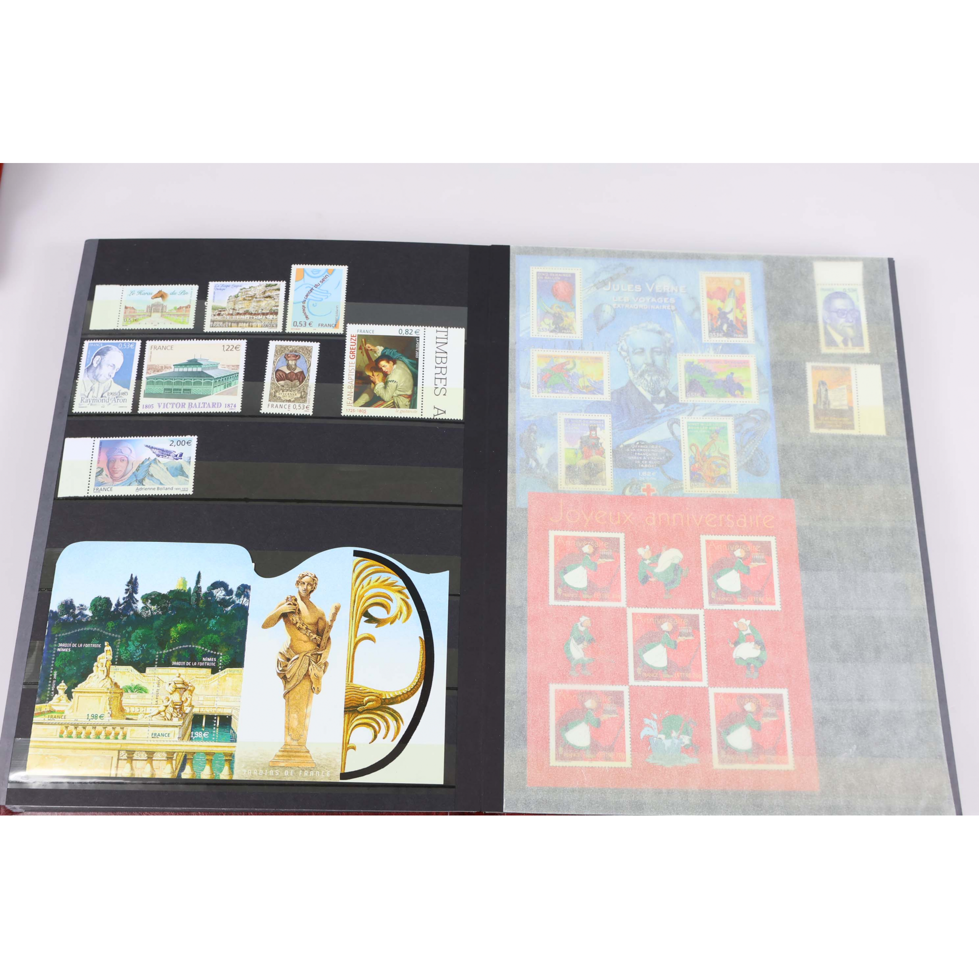 COLLECTION DE FRANCE DE 2001 À 2005, TIMBRES NEUFS** VALEUR FACIALE 365 EUROS