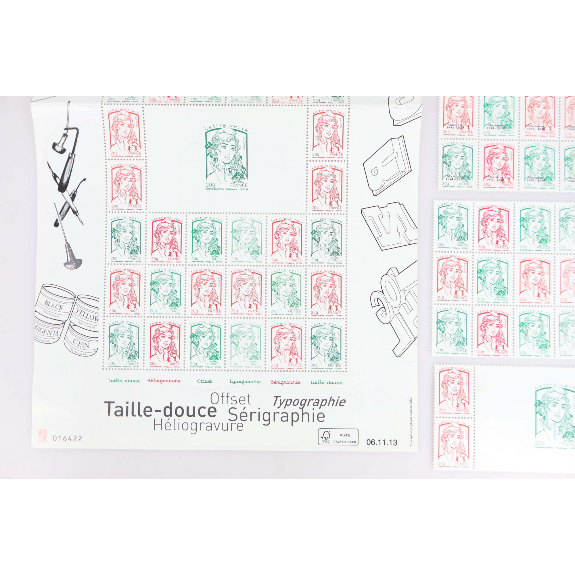 FRANCE LOT DE TIMBRES LETTRES PRIORITAIRES ET LETTRES VERTES NEUFS** VF 188€