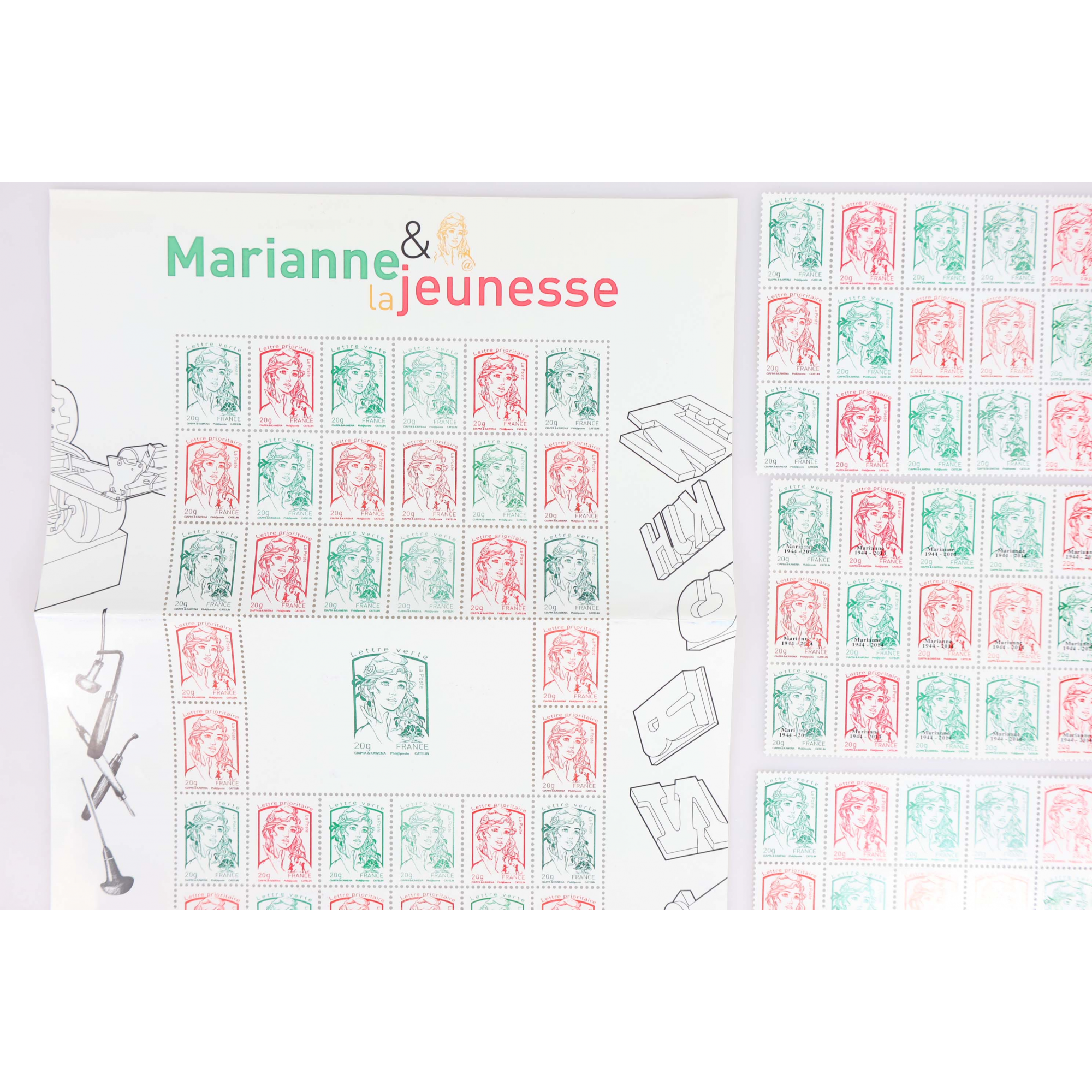 FRANCE LOT DE TIMBRES LETTRES PRIORITAIRES ET LETTRES VERTES NEUFS** VF 188€