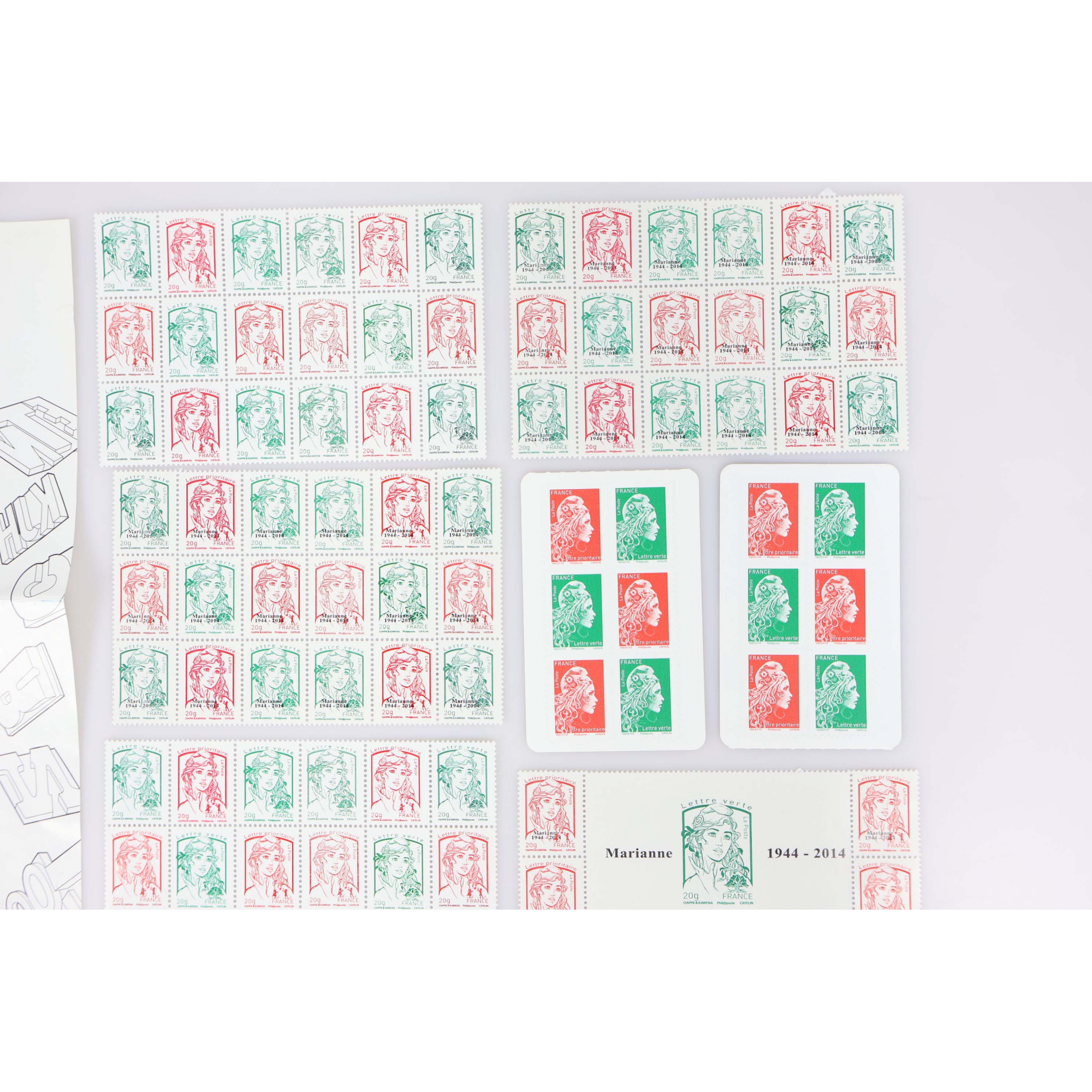 FRANCE LOT DE TIMBRES LETTRES PRIORITAIRES ET LETTRES VERTES NEUFS** VF 188€