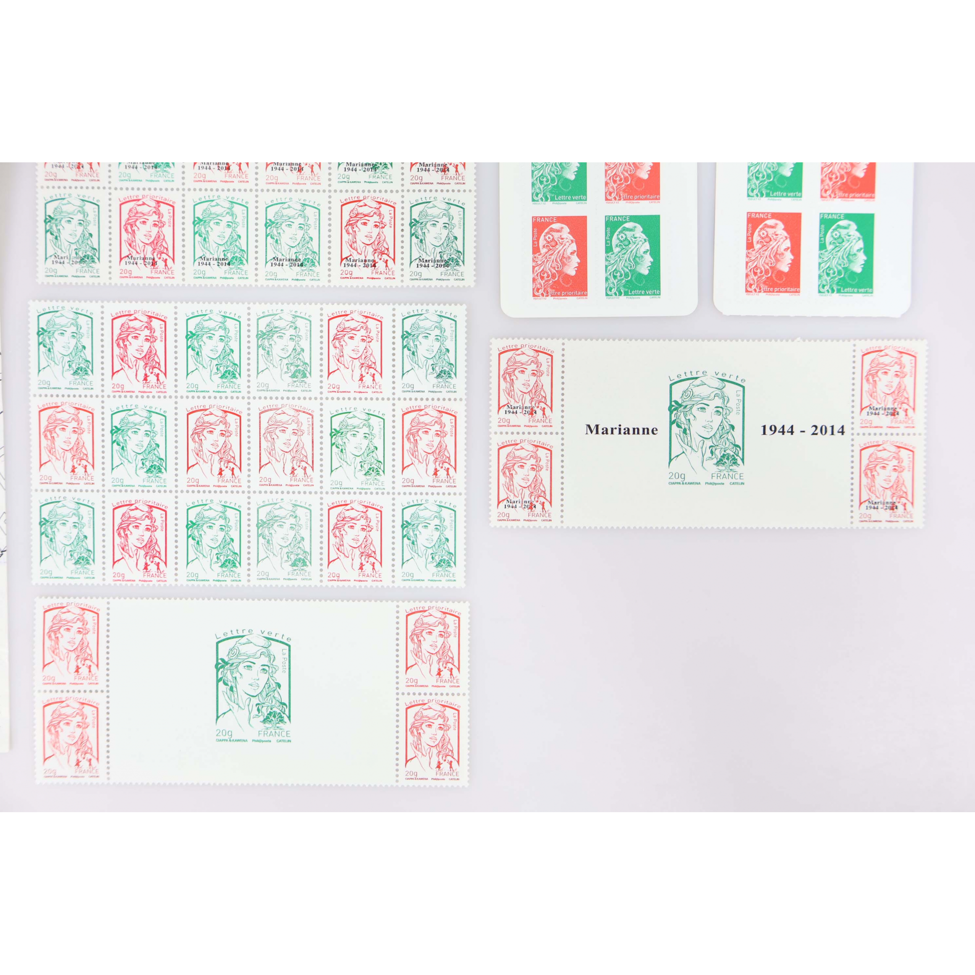 FRANCE LOT DE TIMBRES LETTRES PRIORITAIRES ET LETTRES VERTES NEUFS** VF 188€