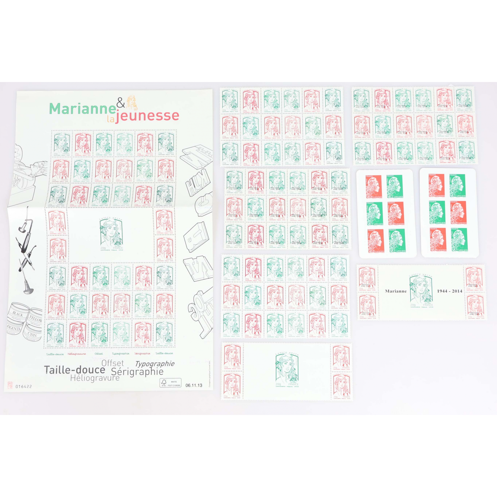 FRANCE LOT DE TIMBRES LETTRES PRIORITAIRES ET LETTRES VERTES NEUFS** VF 188€