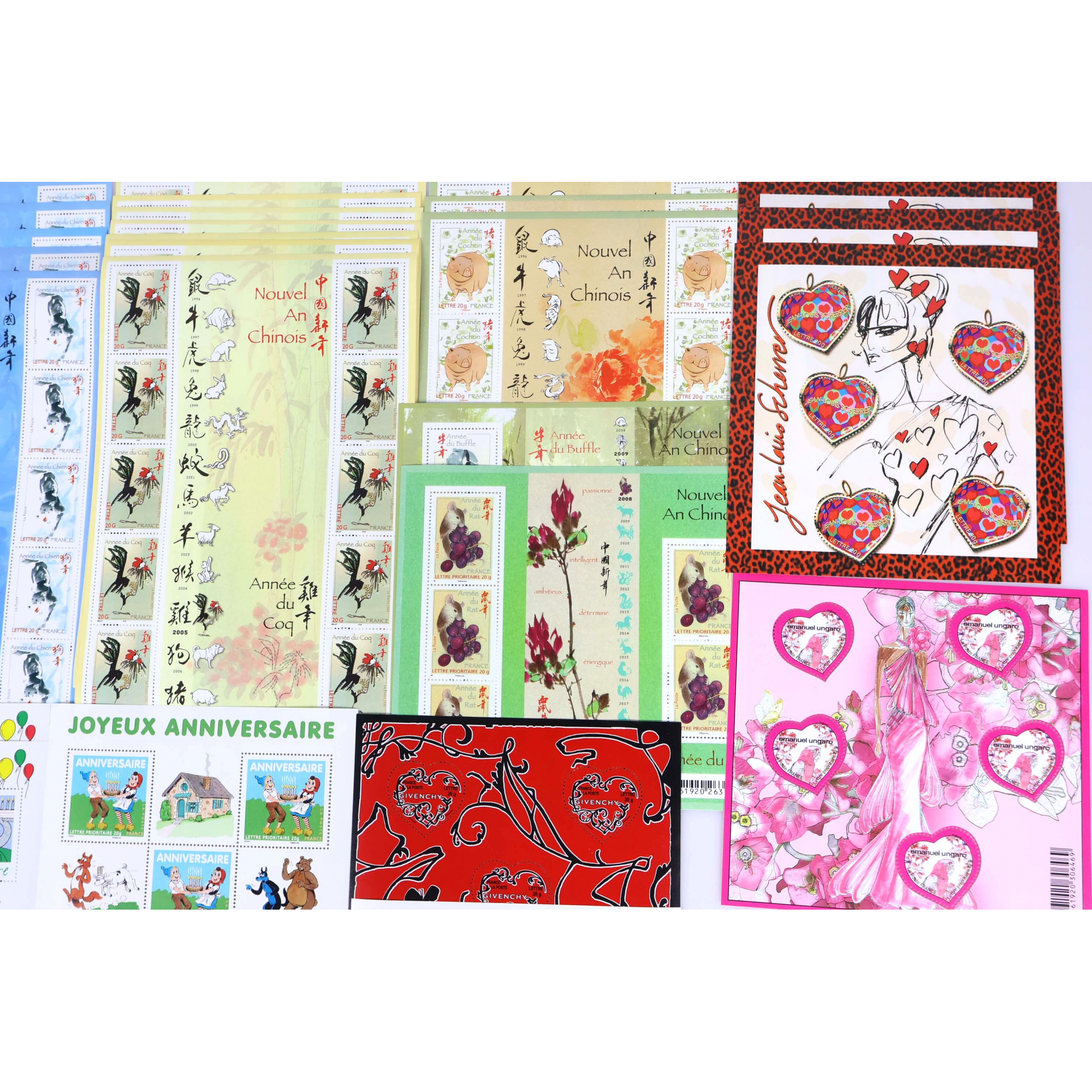 Carnet De 12 Timbres Autocollants – Lettre 20g Validité Permanente – Poste France – Motifs Et Années Variés