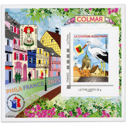FRANCE BLOC FFAP N°25 "COLMAR CIGOGNE PHILAFRANCE 2025" TIMBRE AUTOADHÉSIF 2025