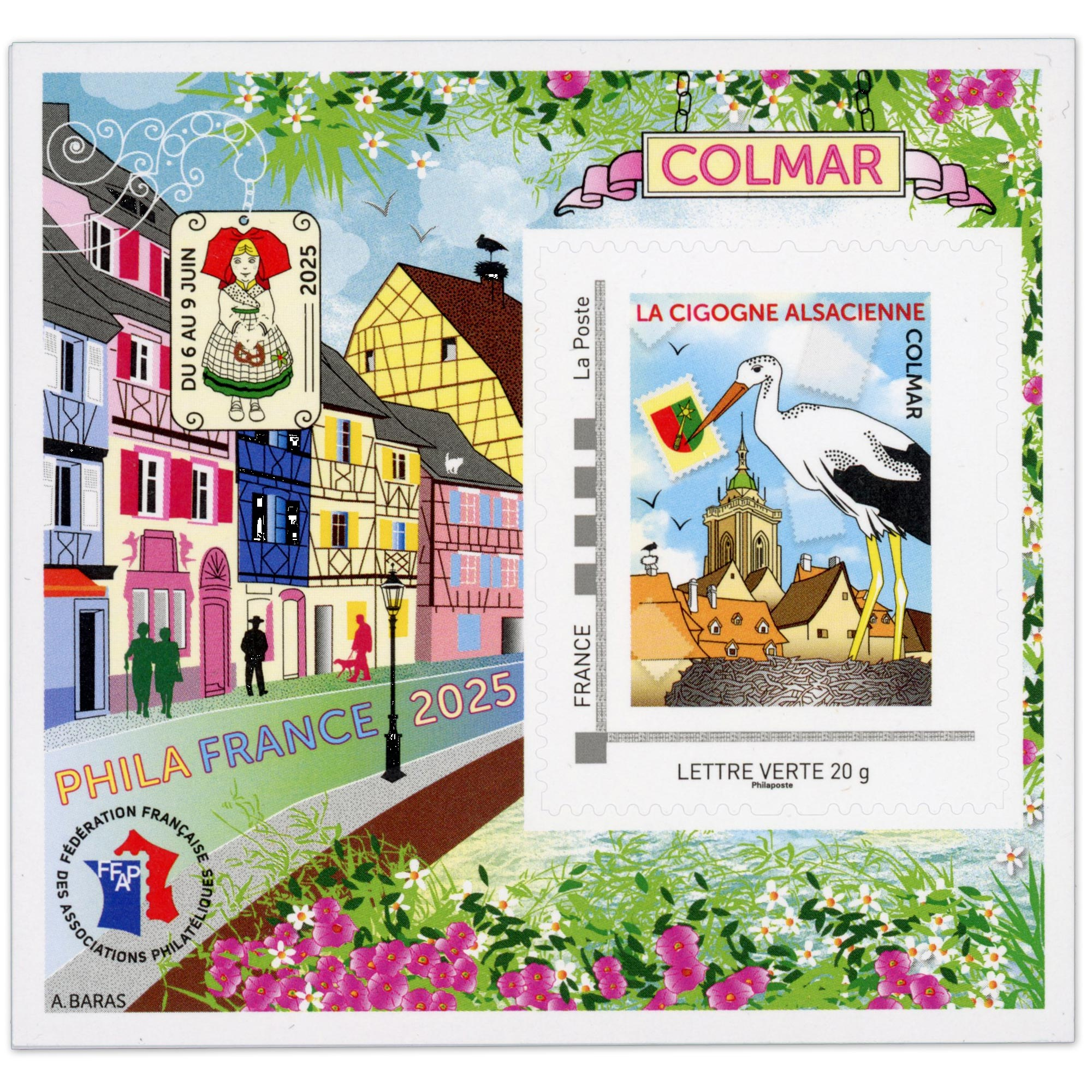 FRANCE BLOC FFAP N°25 "COLMAR CIGOGNE PHILAFRANCE 2025" TIMBRE AUTOADHÉSIF 2025