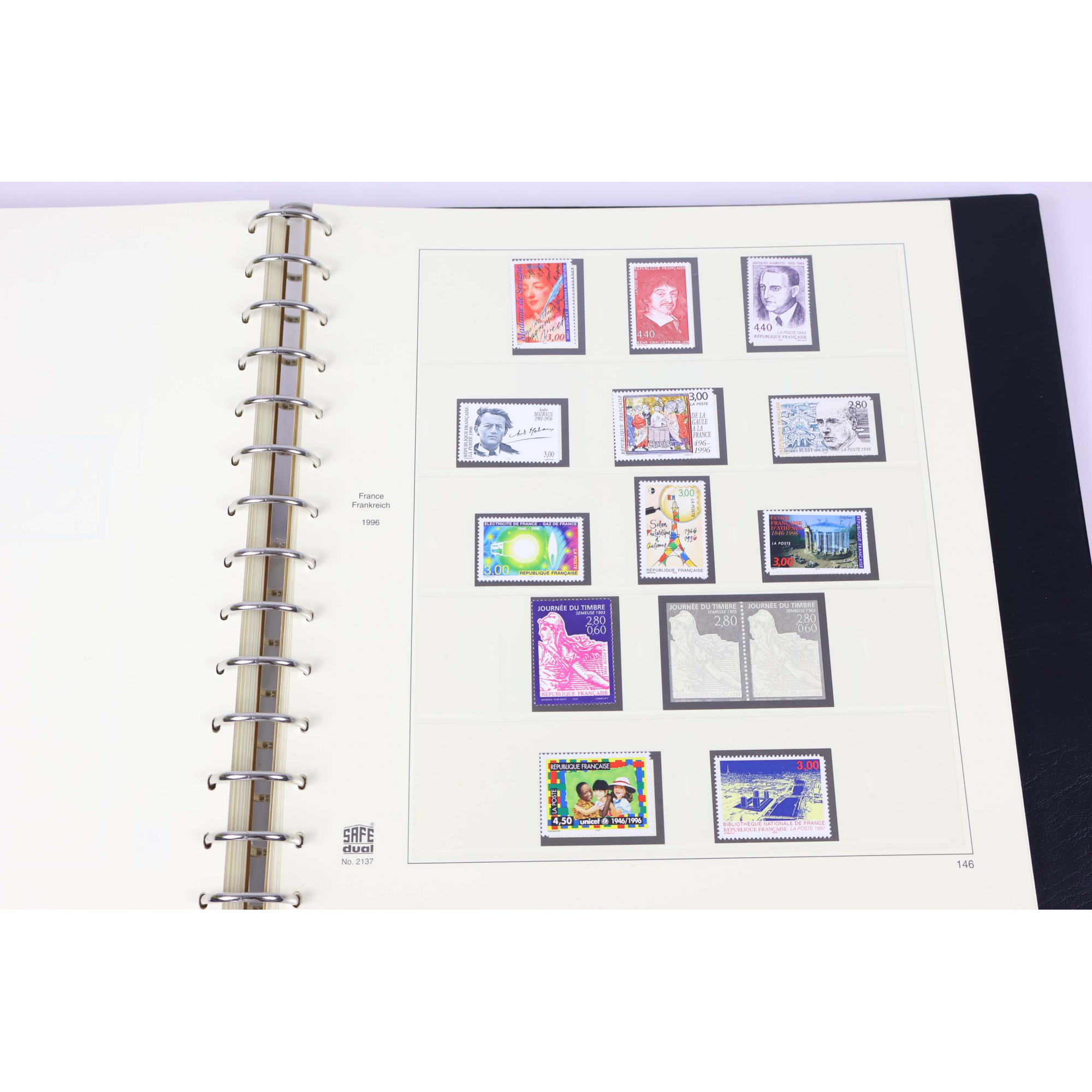 FRANCE, COLLECTION DE 1992 À 1998, TIMBRES NEUFS** DANS UN ALBUM SAFE FRANCE, COLLECTION DE 1992 À 1998, TIMBRES NEUFS** DANS UN ALBUM SAFE
