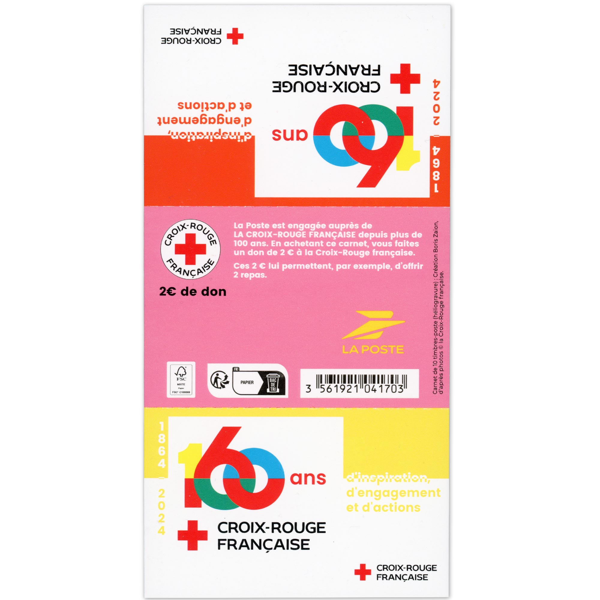 FRANCE CARNET BC2413 DE TIMBRES CROIX-ROUGE 10 LETTRES 20g POUR AFFRANCHIR - 2024