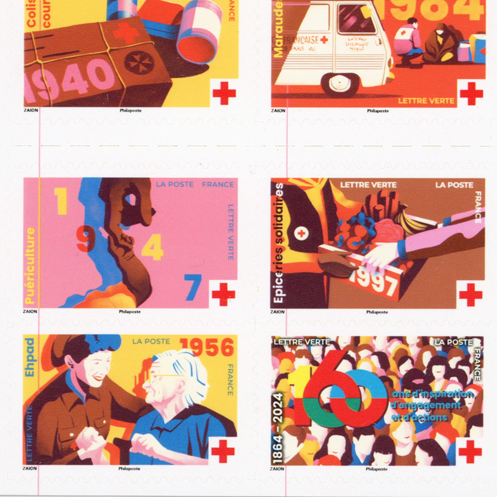 FRANCE CARNET BC2413 DE TIMBRES CROIX-ROUGE 10 LETTRES 20g POUR AFFRANCHIR - 2024