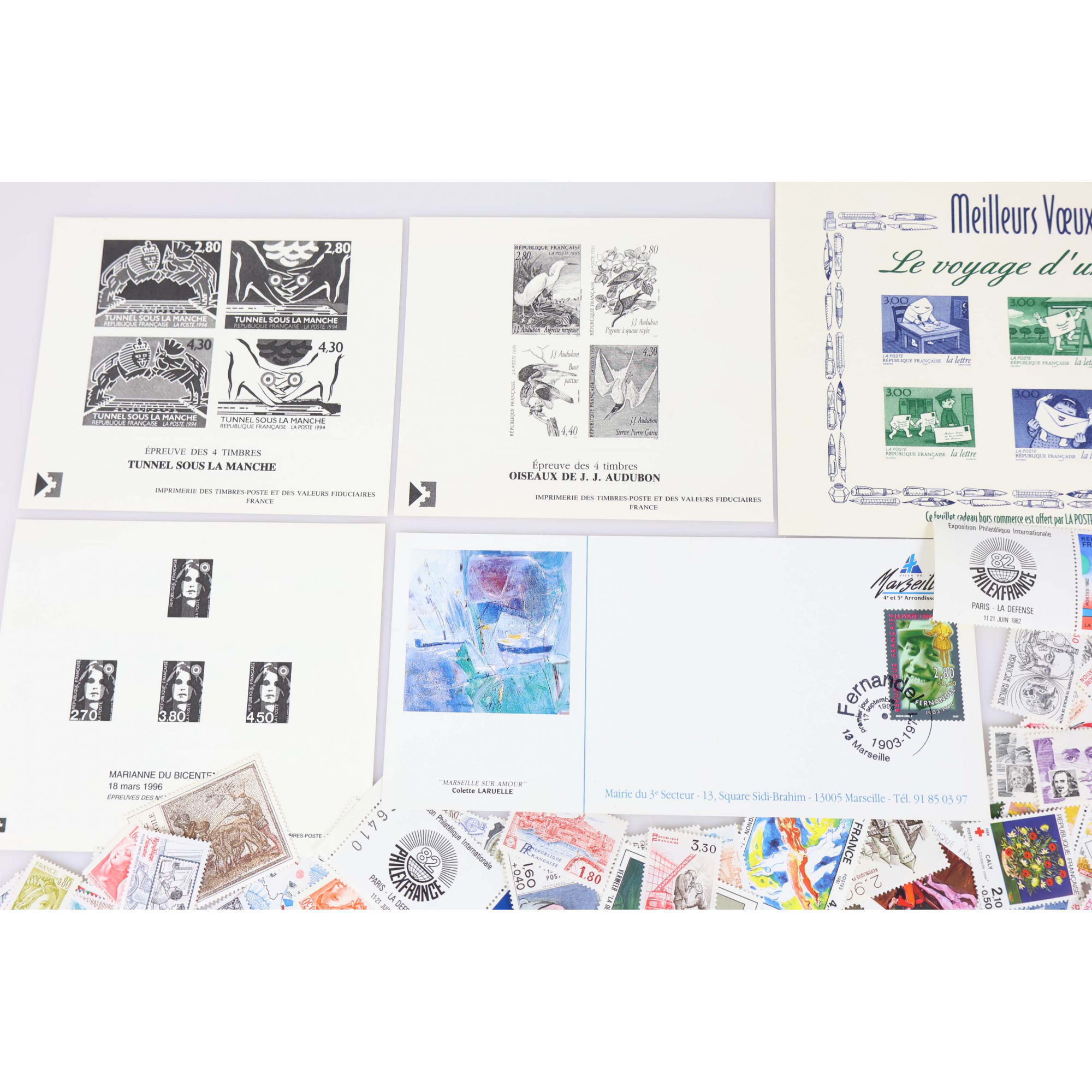 FRANCE, VALEUR FACIALE 100 EUROS, LOT DE TIMBRES POSTE EN FRANCS NEUFS**