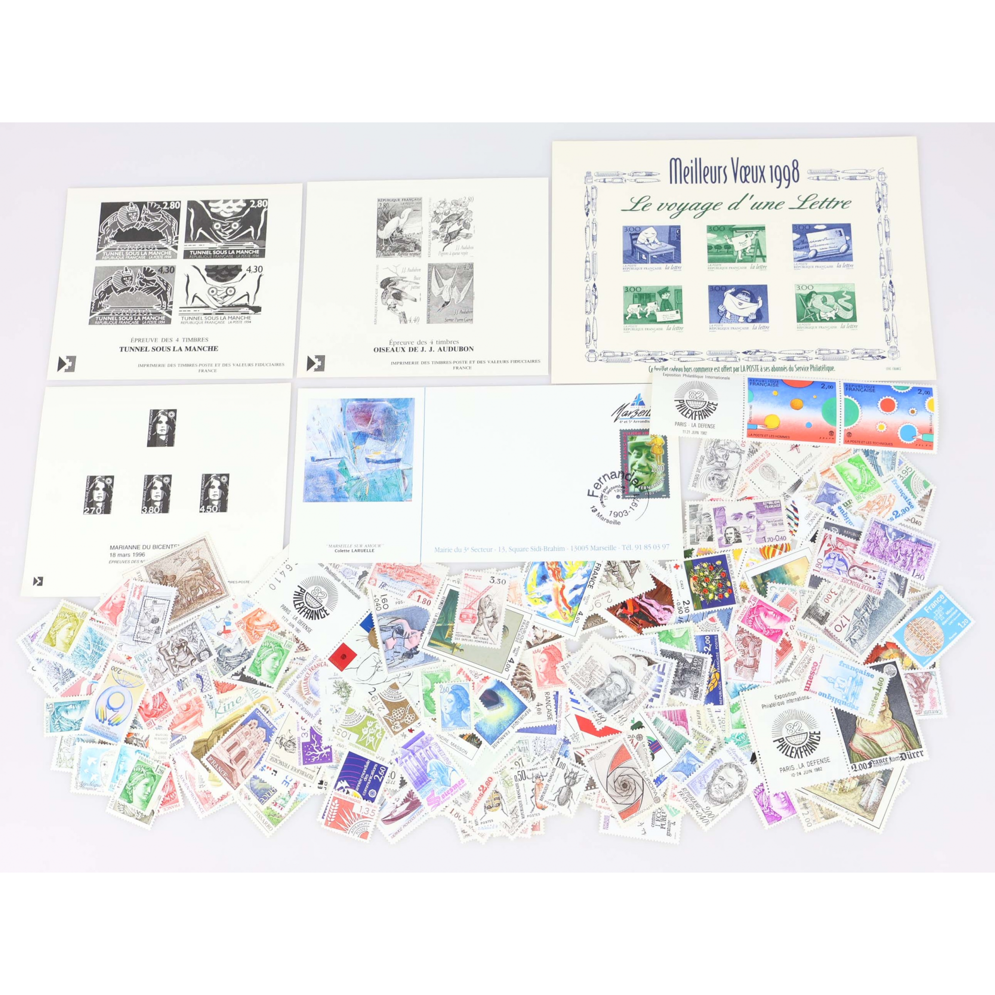 FRANCE, VALEUR FACIALE 100 EUROS, LOT DE TIMBRES POSTE EN FRANCS NEUFS**