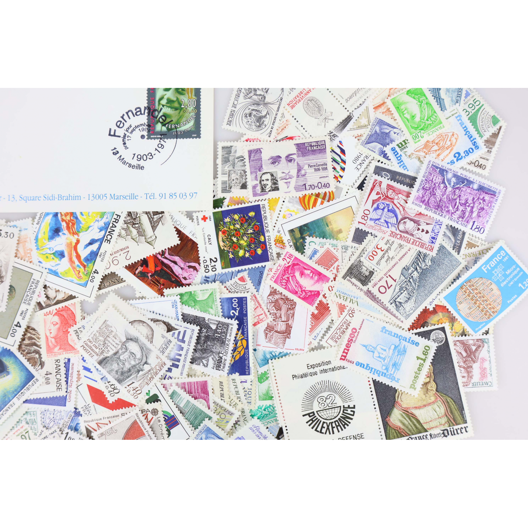 FRANCE, VALEUR FACIALE 100 EUROS, LOT DE TIMBRES POSTE EN FRANCS NEUFS**