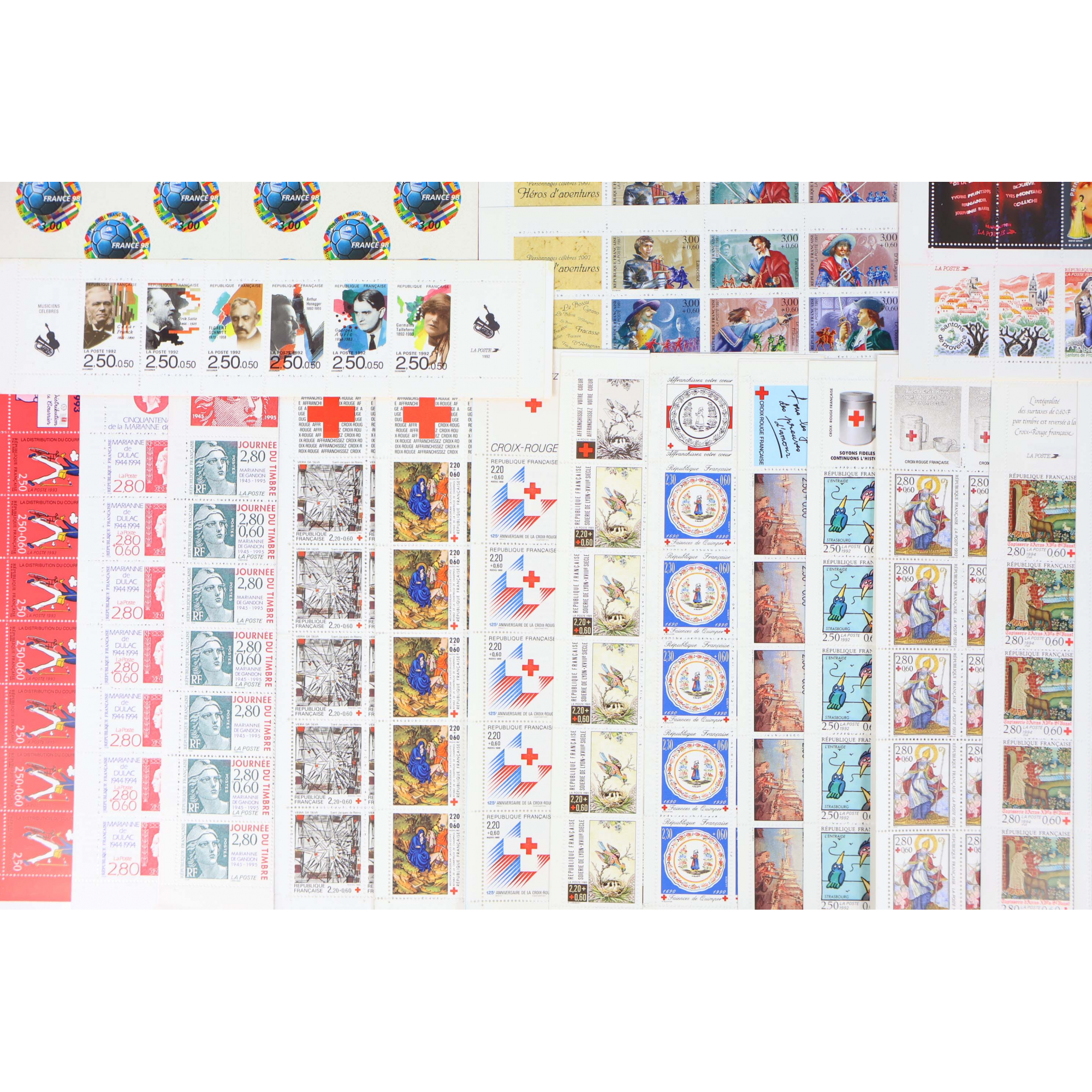 FRANCE, LOT DE CARNETS TIMBRES NEUFS** EN FRANCS VALEUR FACIALE 1000FFR